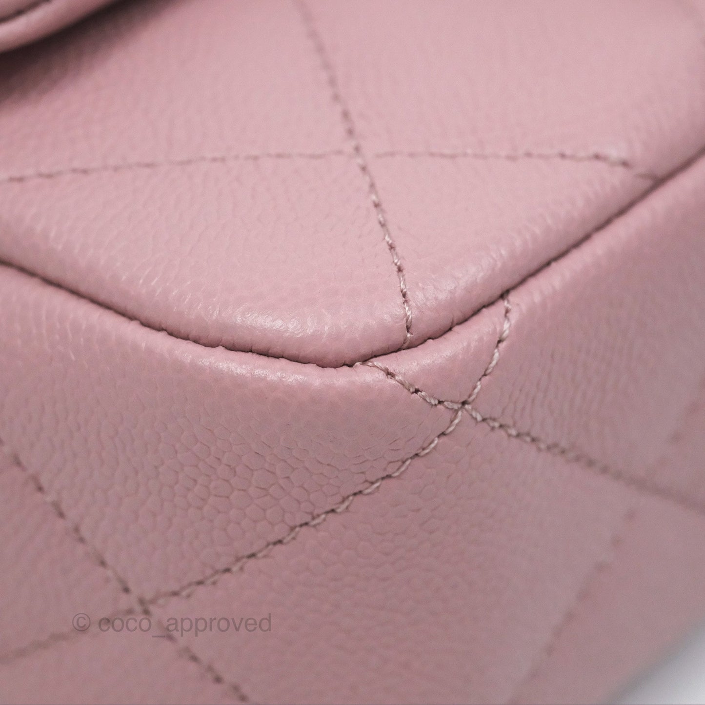 Chanel Mini Flap Bag Heart Adjustable Chain Dusty Pink Caviar Aged Gold Hardware