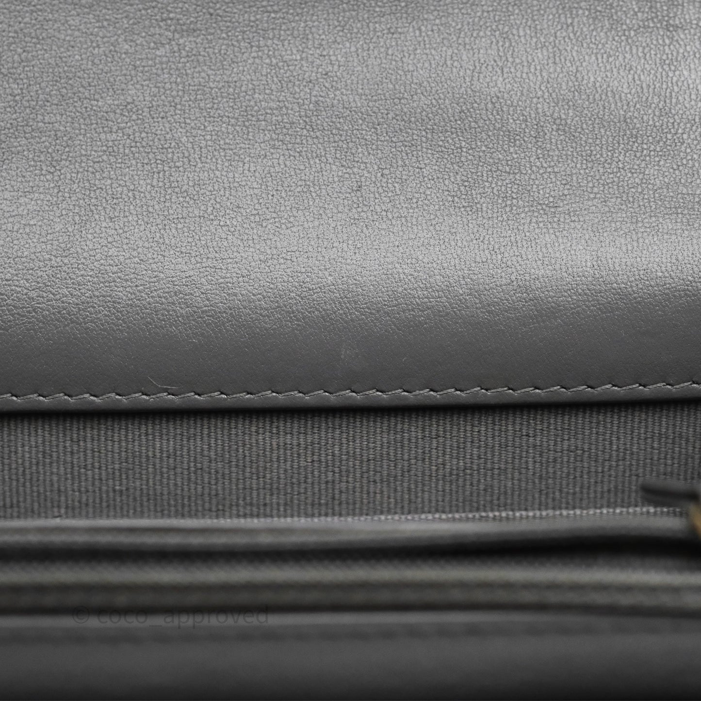 Chanel 19 Wallet on Chain WOC Grey Lambskin Mixed Hardware