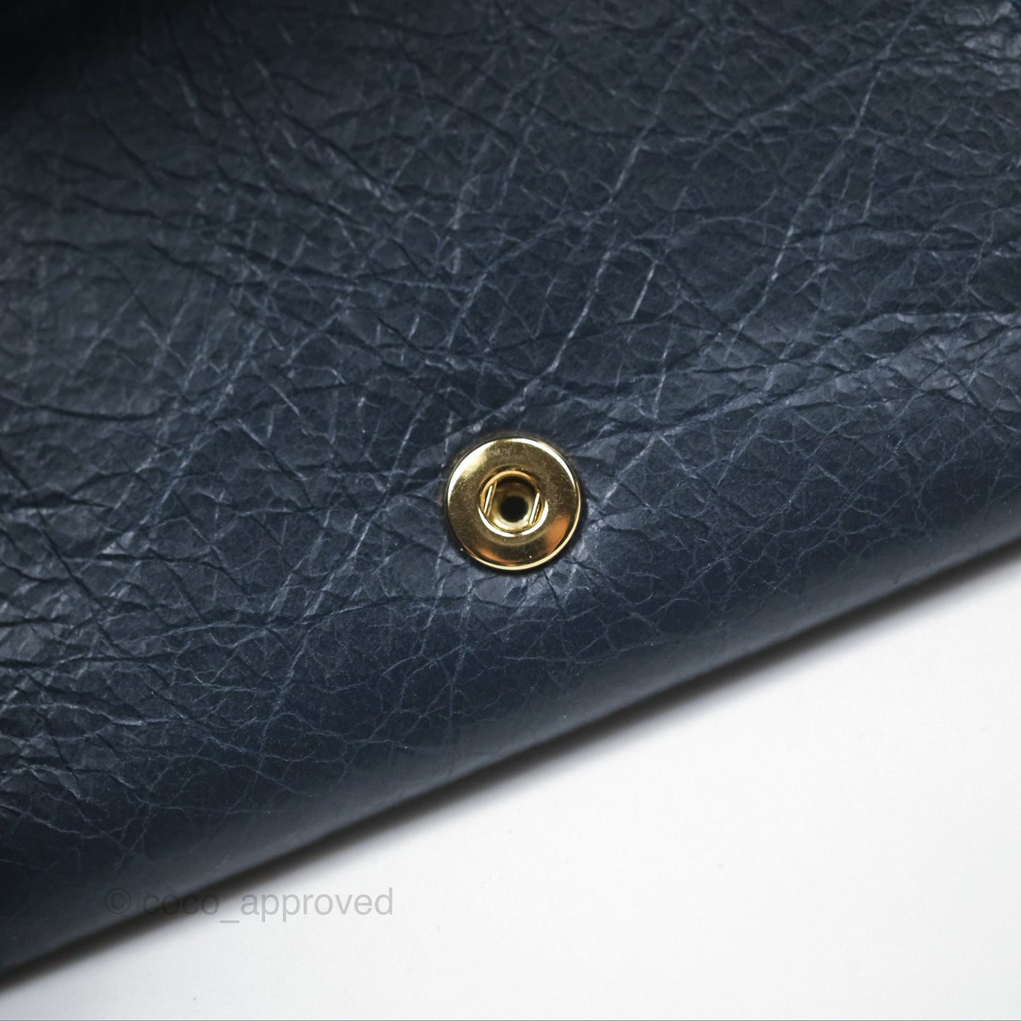 Balenciaga Le City Mini Wallet Navy Gold Hardware