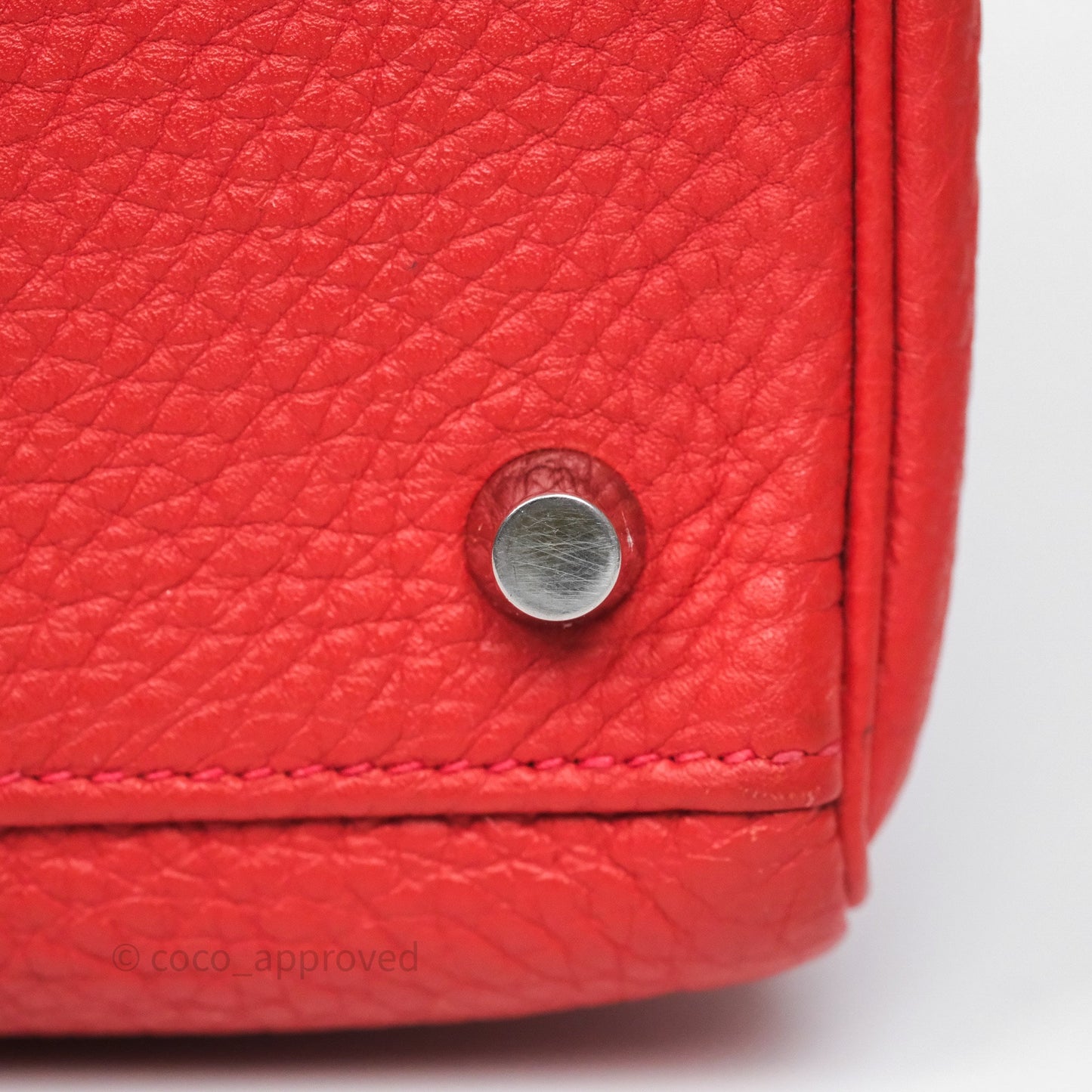 Hermès Kelly 35 Retourne Red Togo Palladium Hardware