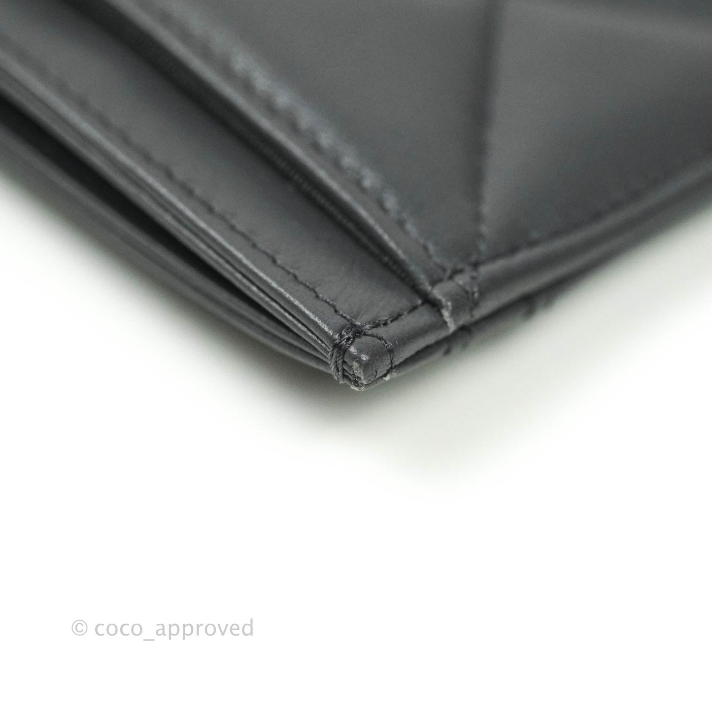 Chanel 19 Quilted Dark Grey Flat Card Holder