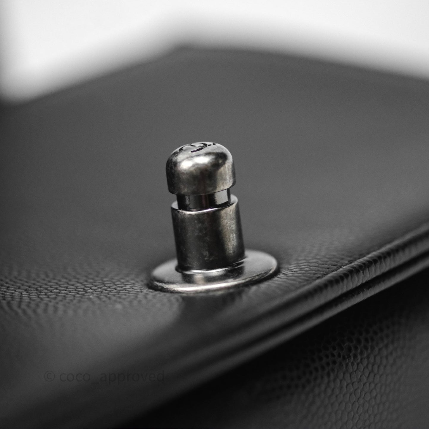 Chanel Small Boy Black Caviar Ruthenium Hardware