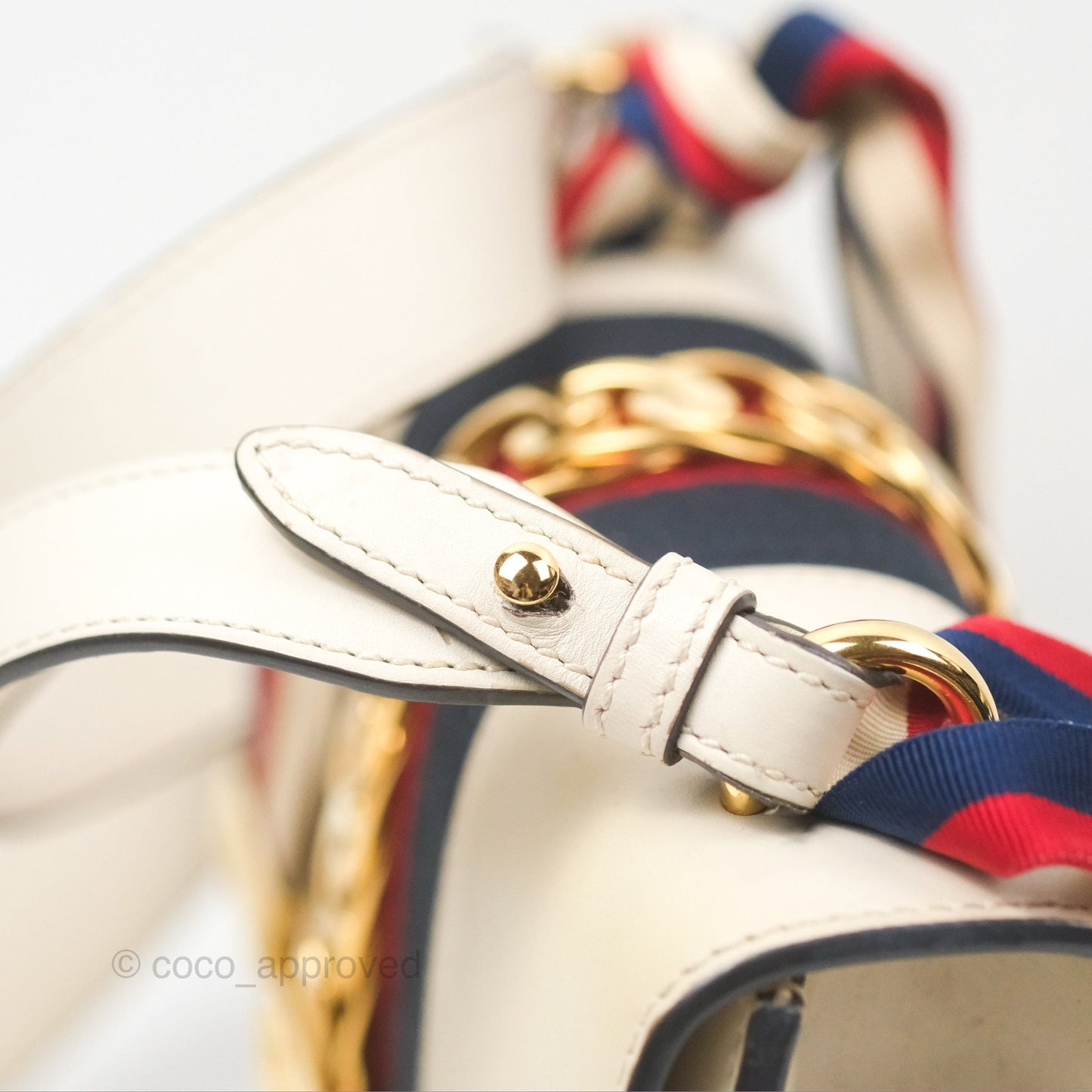 Gucci Calfskin Small Sylvie Shoulder Bag White