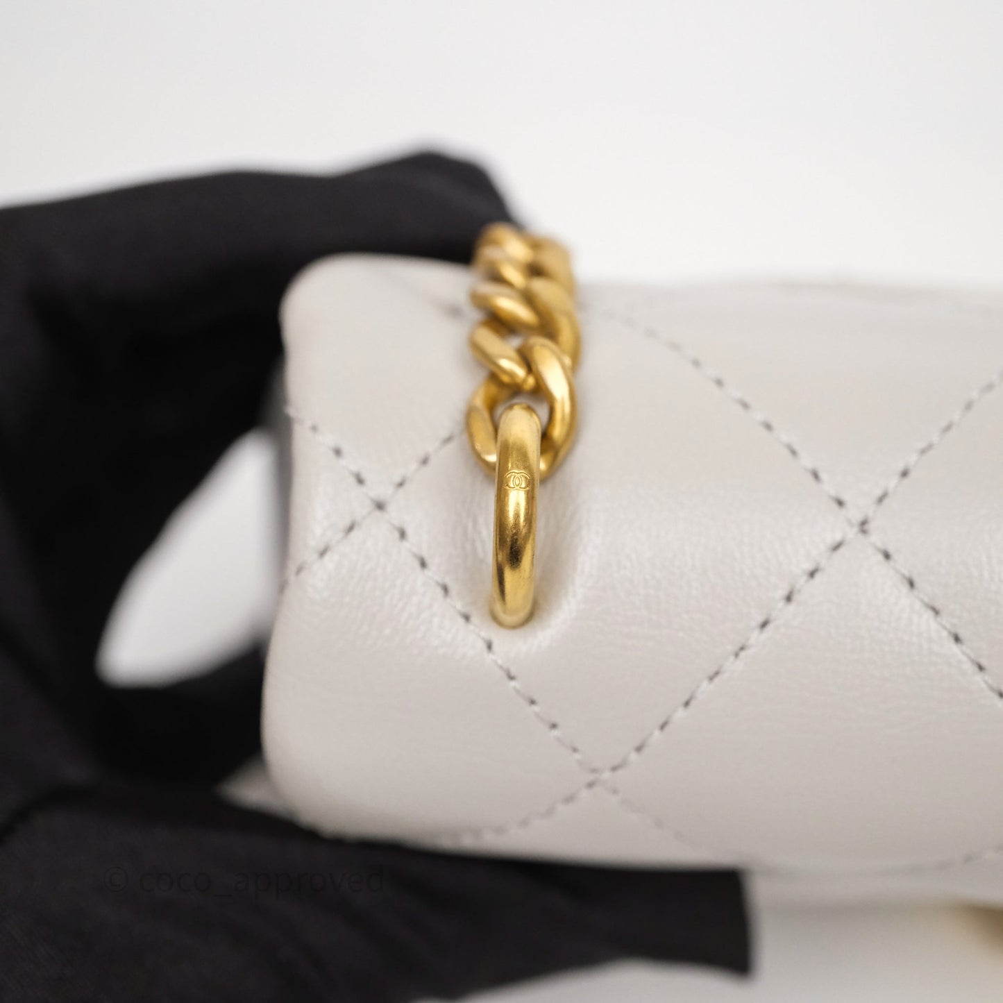Chanel Heart Crush Mini Flap Bag Light Grey Lambskin Aged Gold Hardware 24P