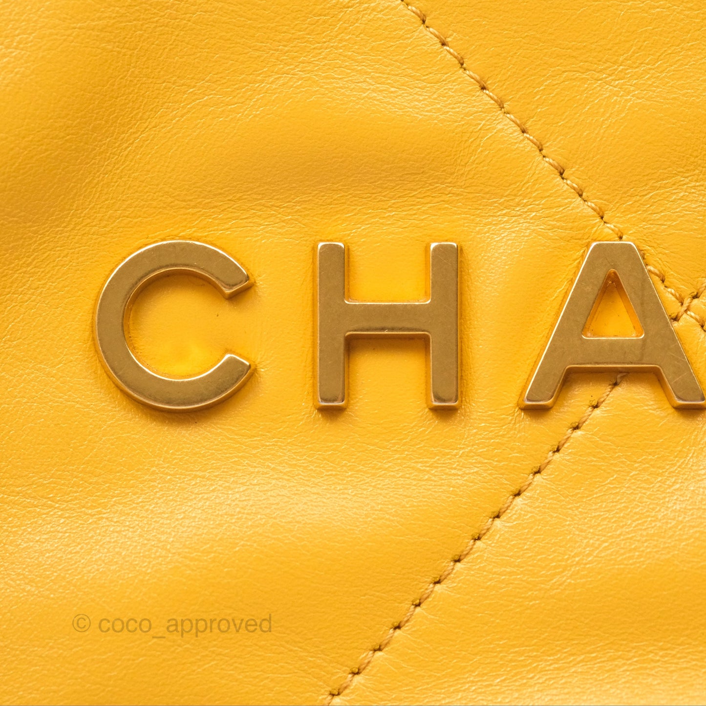 Chanel 22 Small Mustard Yellow Shiny Aged Calfskin Aged Gold Hardware
