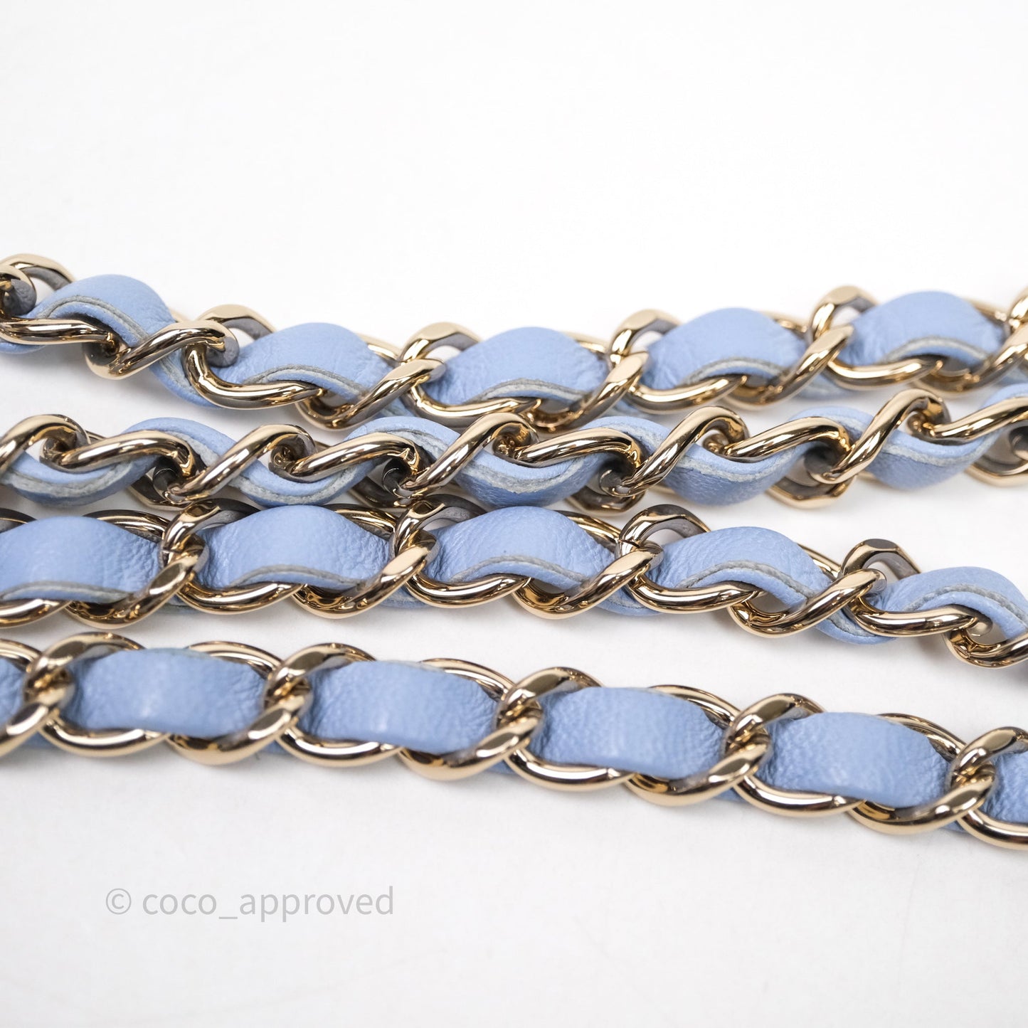 Chanel Mini Square Quilted Sky Blue Lambskin Gold Hardware