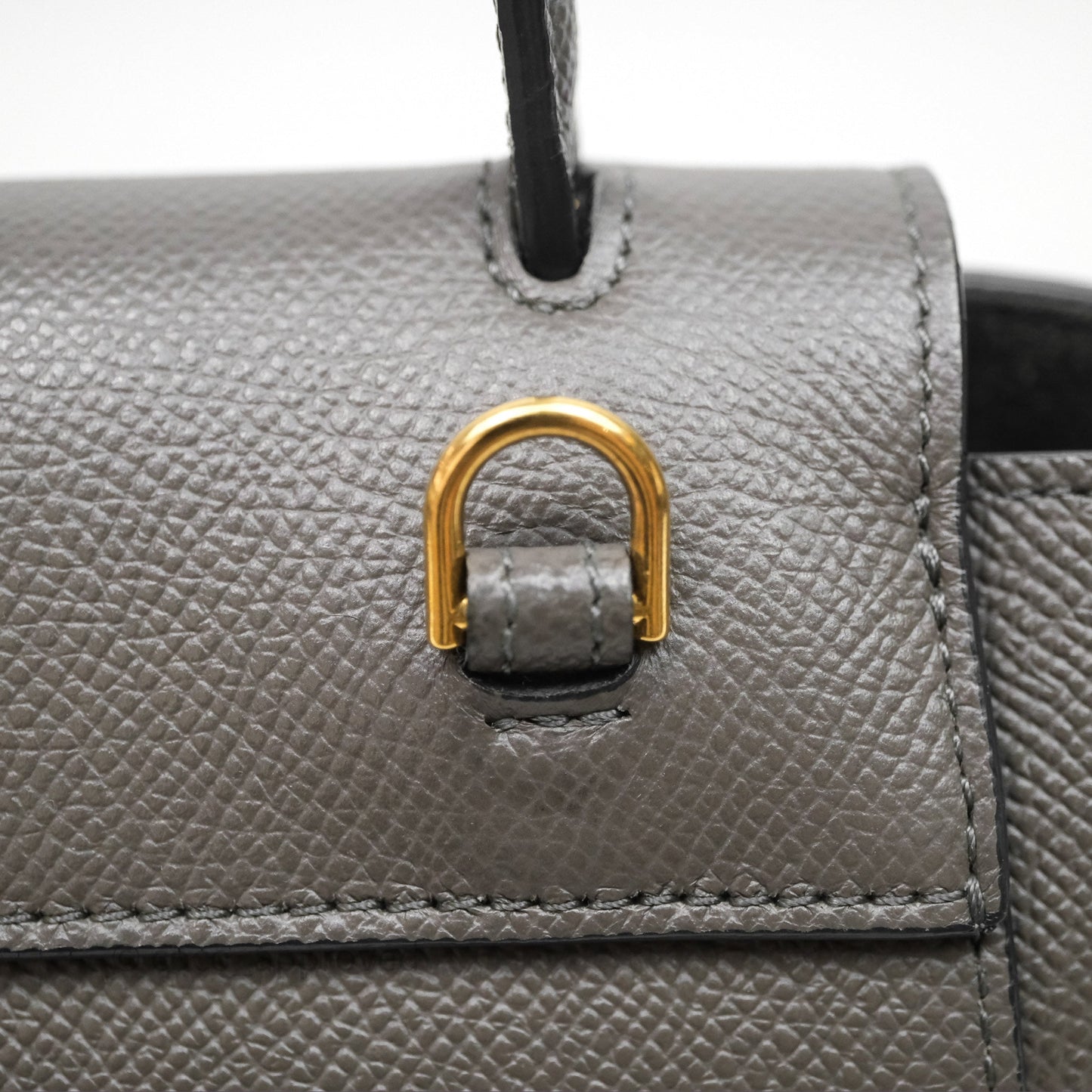 Celine Pico Belt Bag Grey Grained Calfskin Gold Hardware