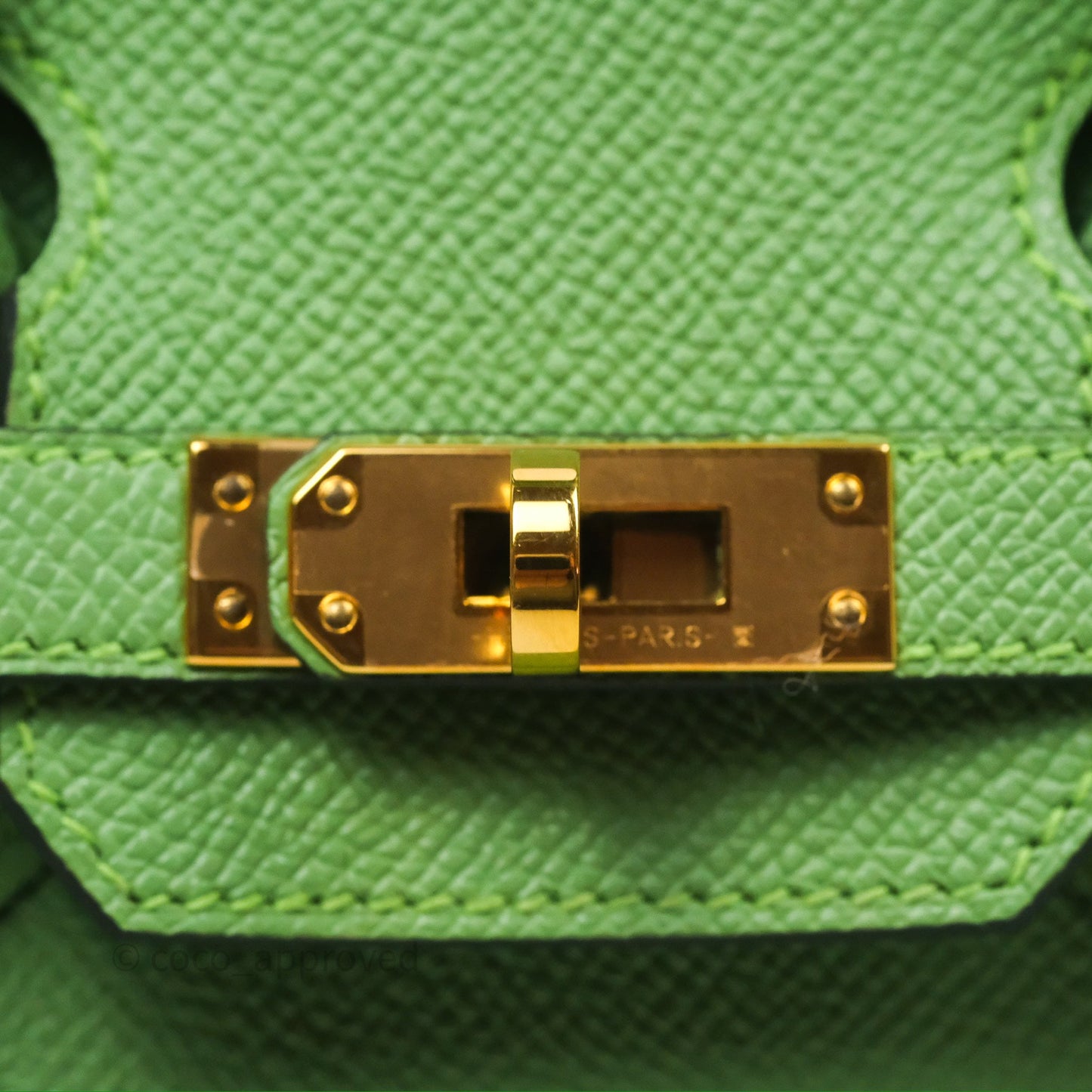 Hermès Birkin 25 Sellier Vert Criquet 3I Epsom Gold Hardware