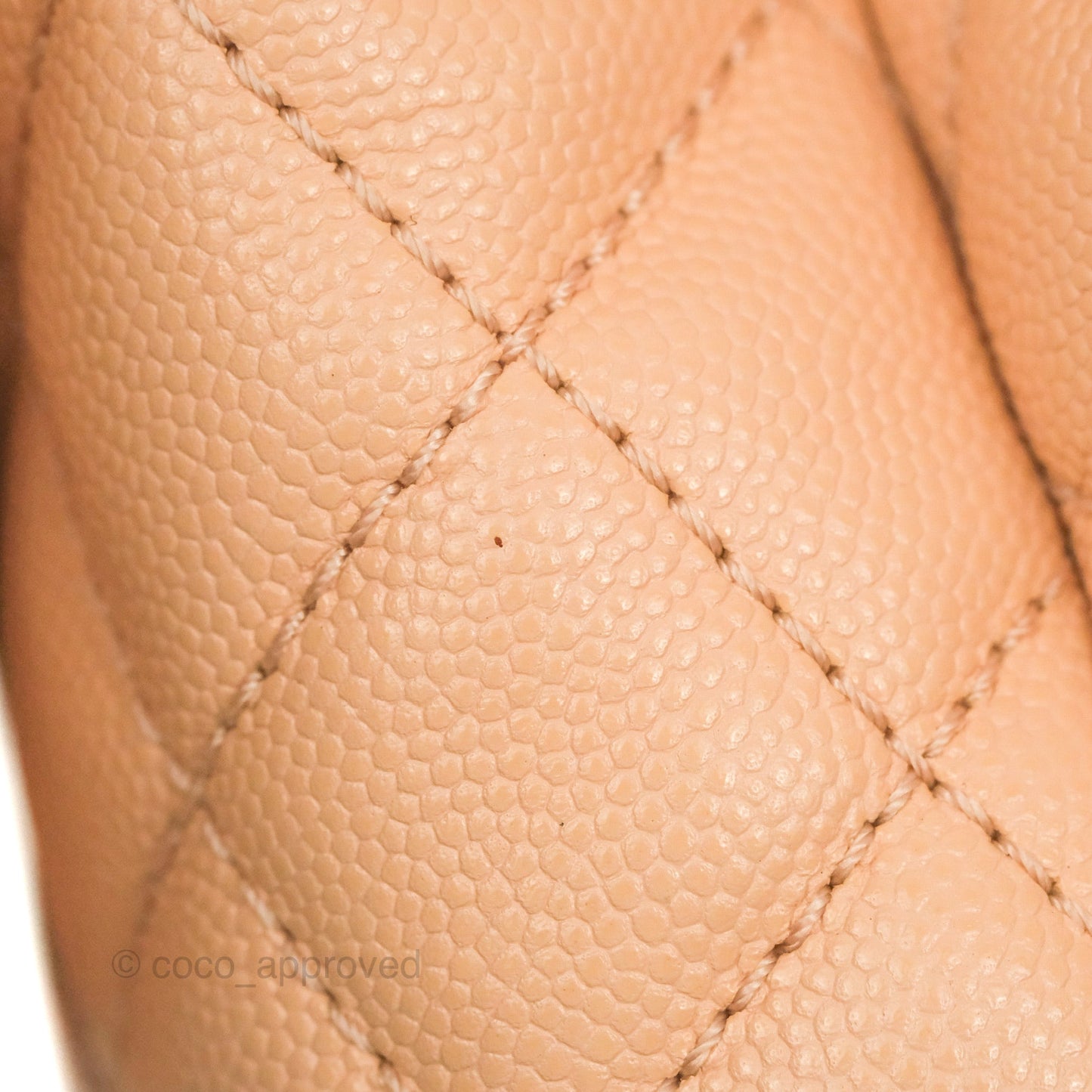 Chanel Mini Coco Handle Quilted Beige Pink Caviar Gold Hardware