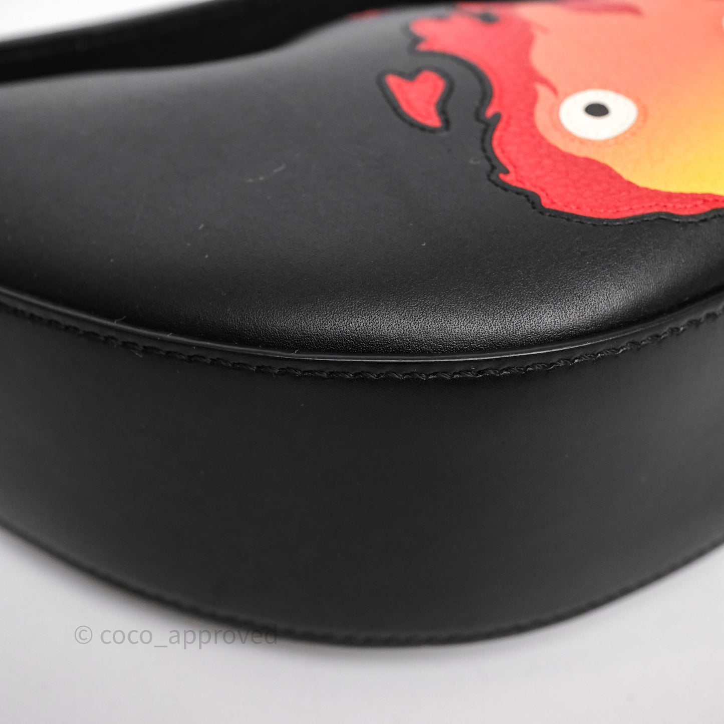 Loewe x Howls Calcifer Luna Shoulder Bag In Black Calfskin