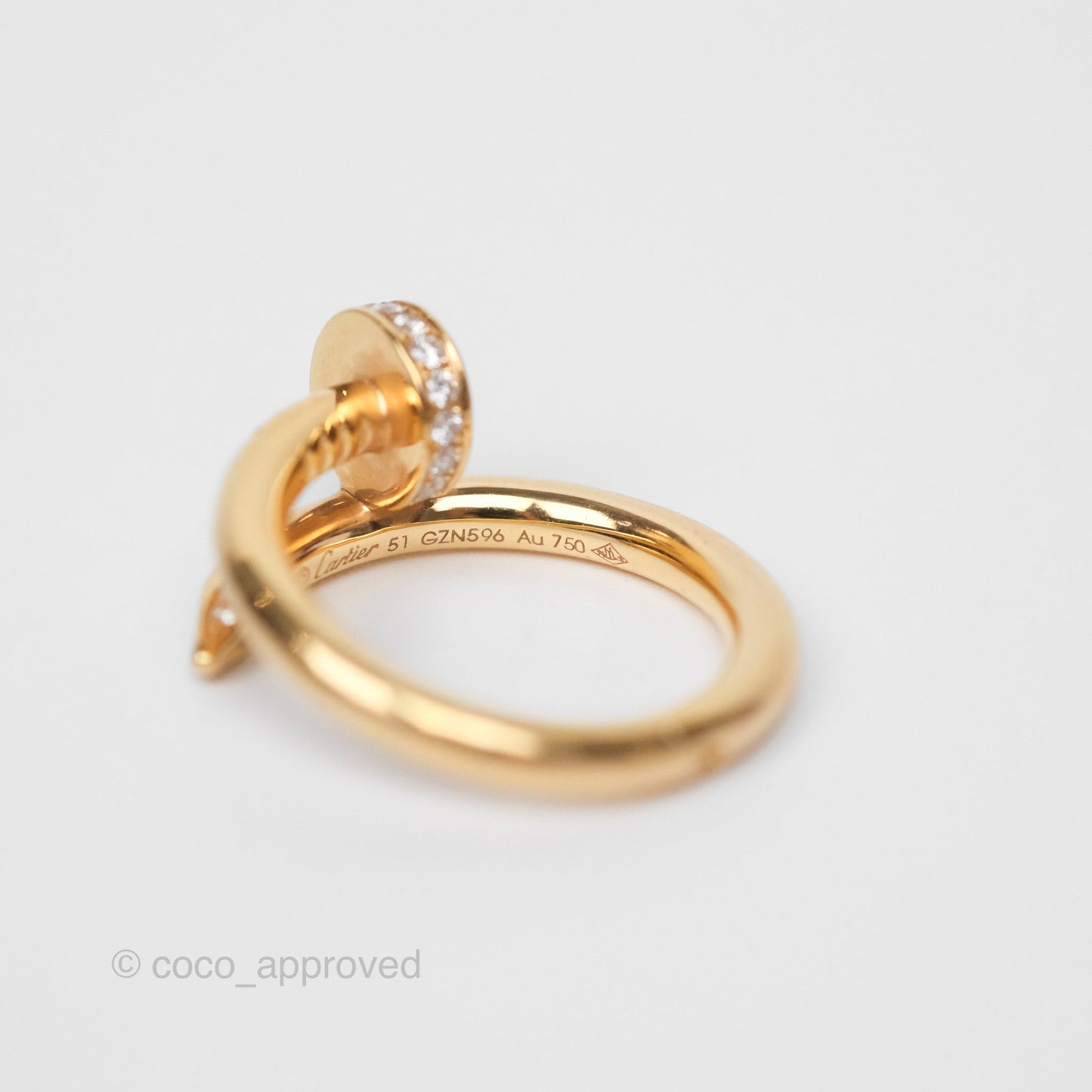 Cartier Juste Un Clou Ring Rose Gold Diamonds Size 51