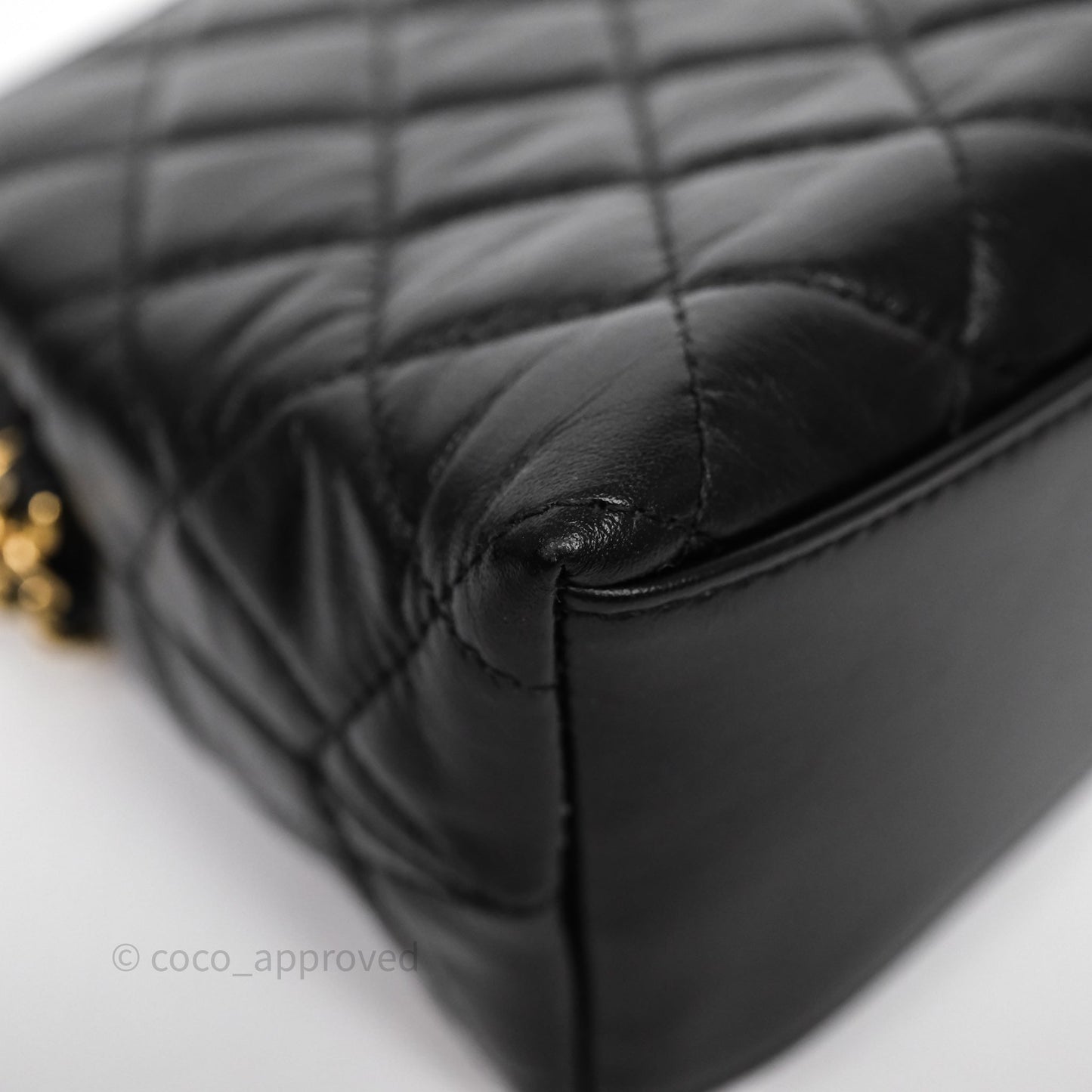 Chanel Clutch With Heart Chain Black Lambskin Gold Hardware