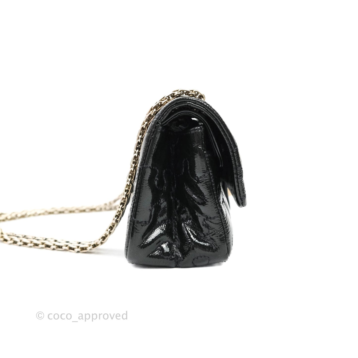 Chanel Puzzle 2.55 Reissue East West Flap Dark Green Patent Gold Hardware