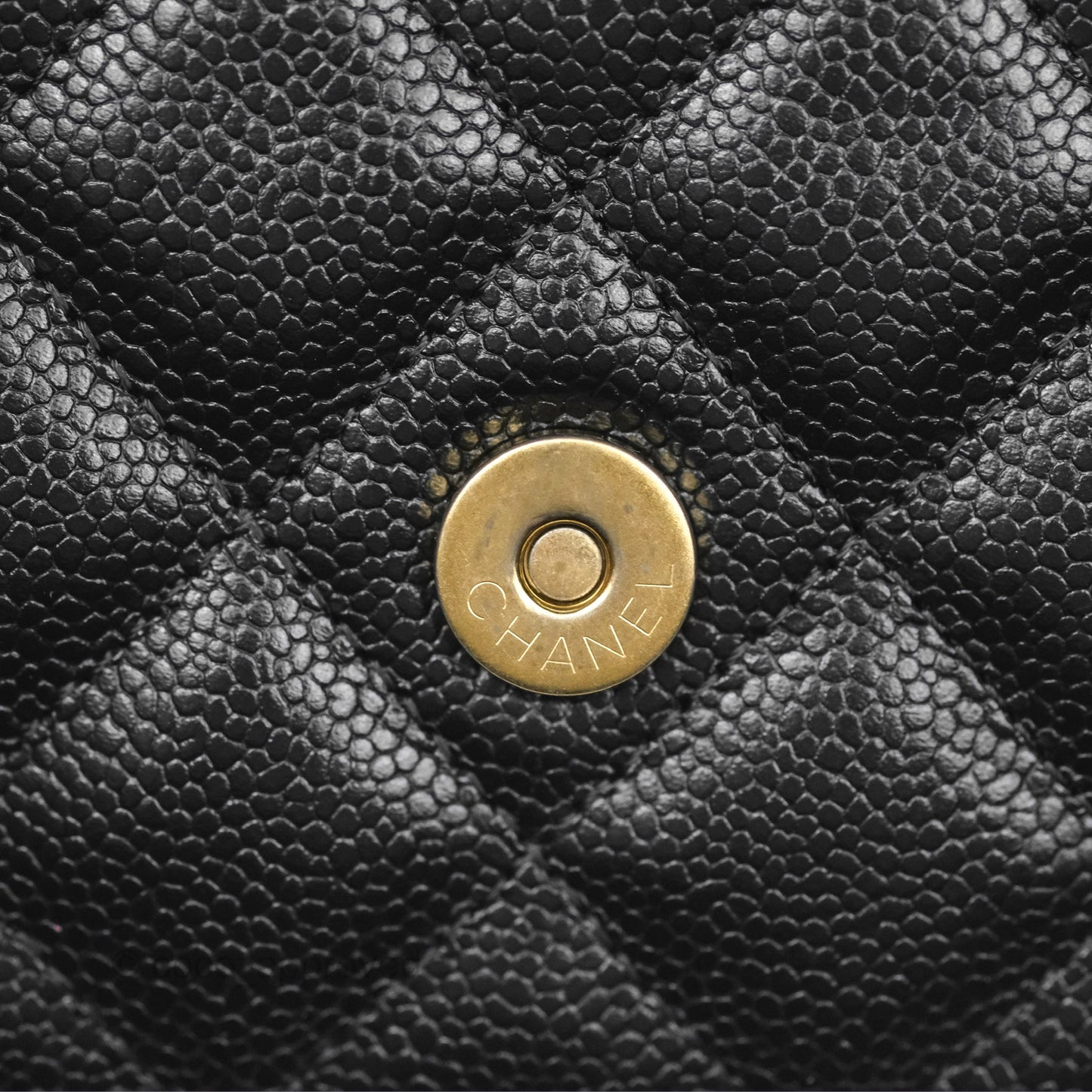 Chanel Top Handle Wallet On Chain WOC Black Caviar Gold Hardware 22S