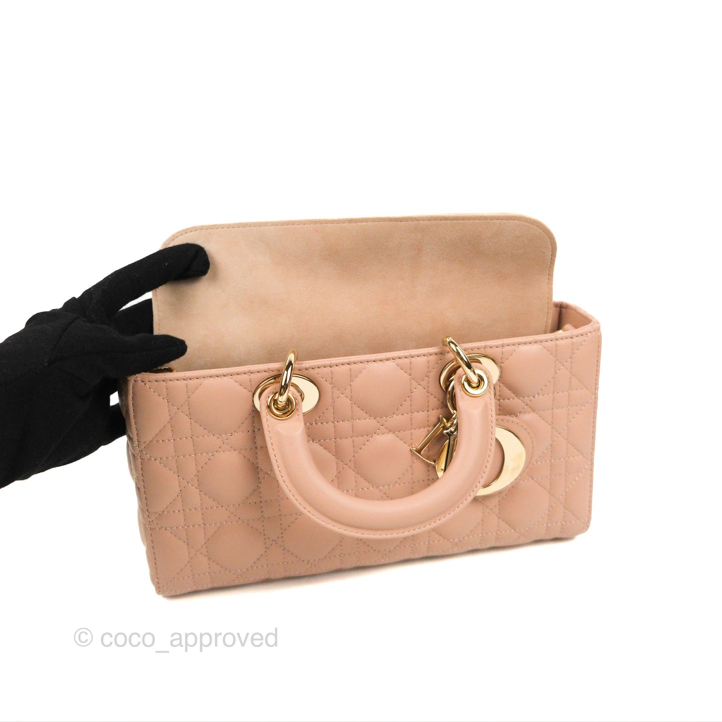 Dior Medium Lady D-Joy Bag Nude Pink Lambskin Cannage