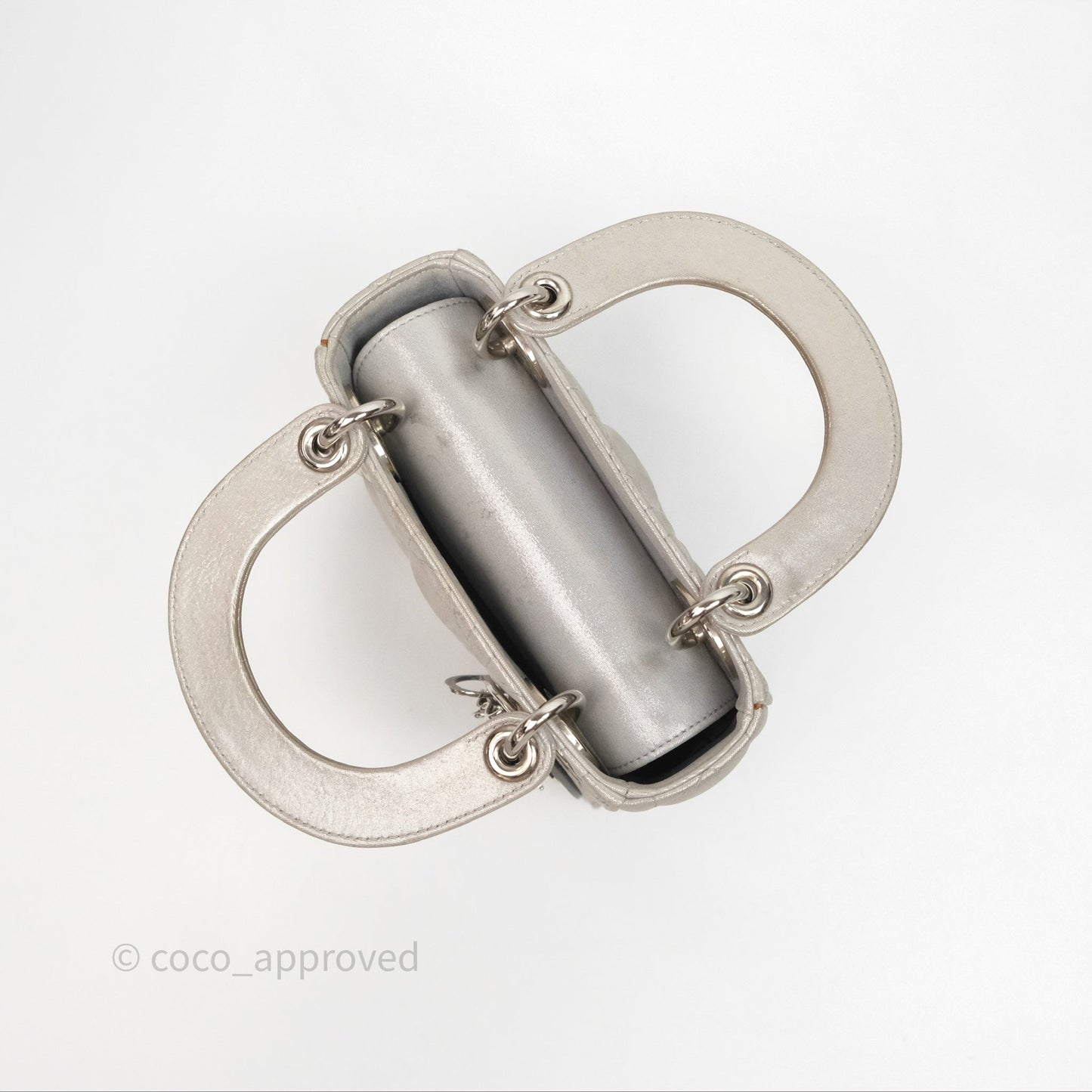 Christian Dior Calfskin Cannage Mini Lady Dior Grey