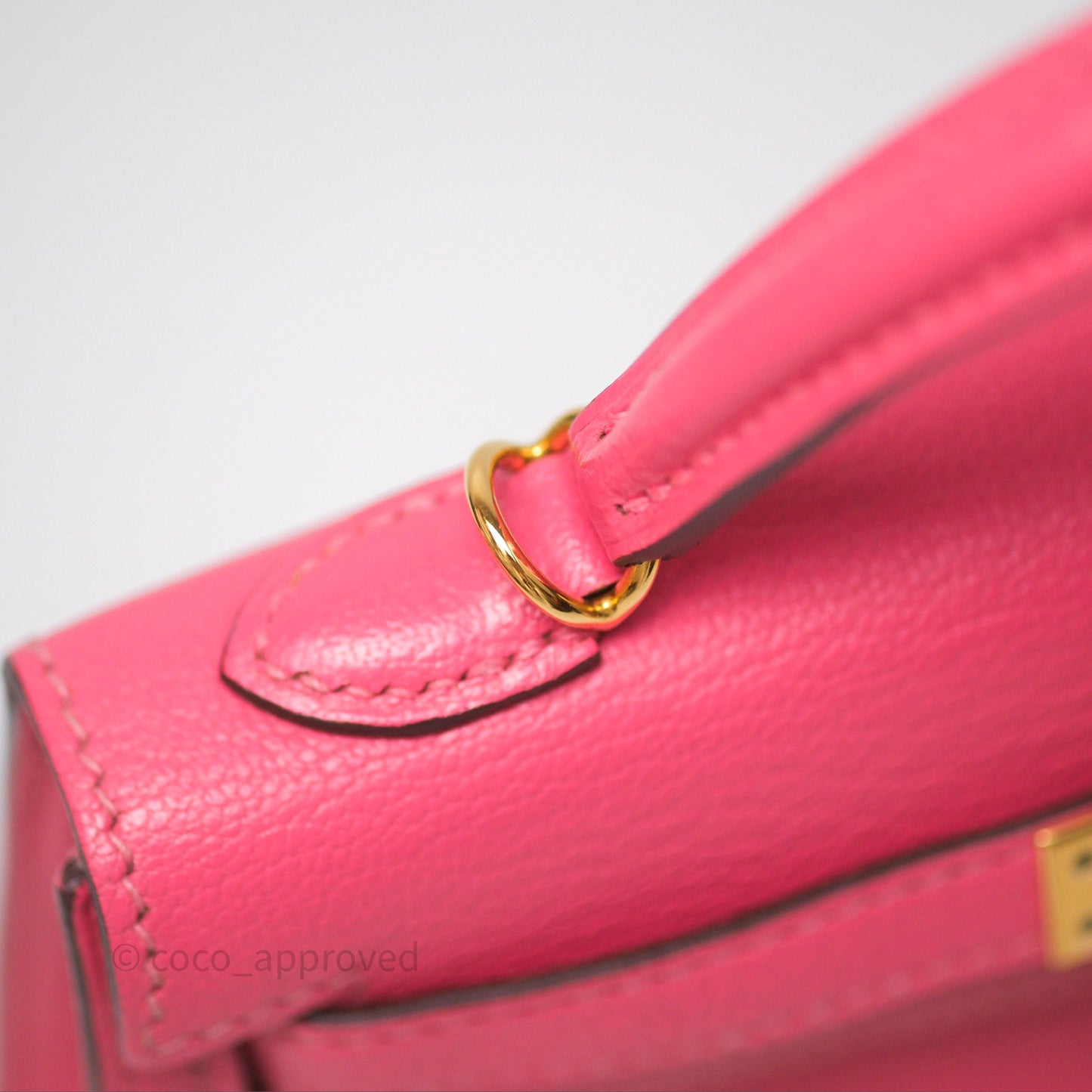 Hermès Mini Kelly II Rose Lipstick U5 Chevre Mysore Gold Hardware