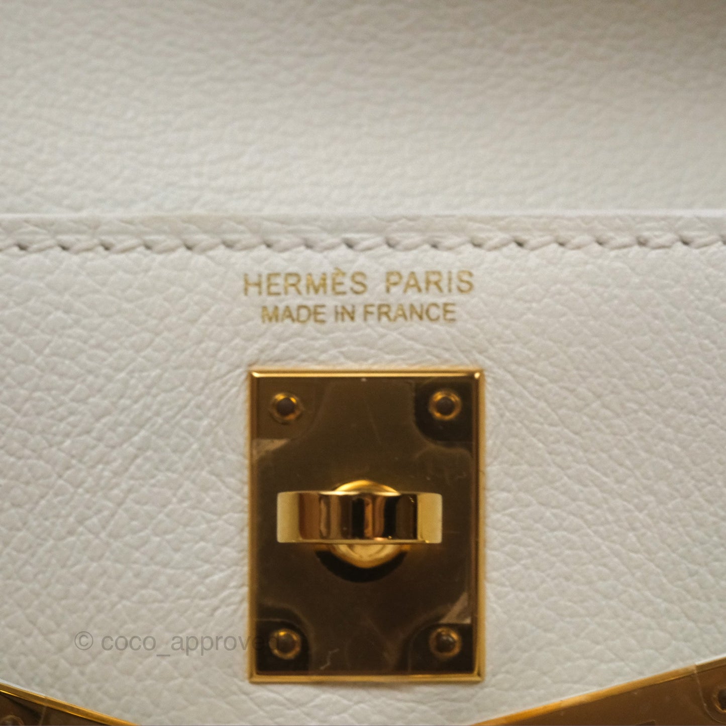Hermès Kelly Danse II Bag White Evercolor Gold Hardware