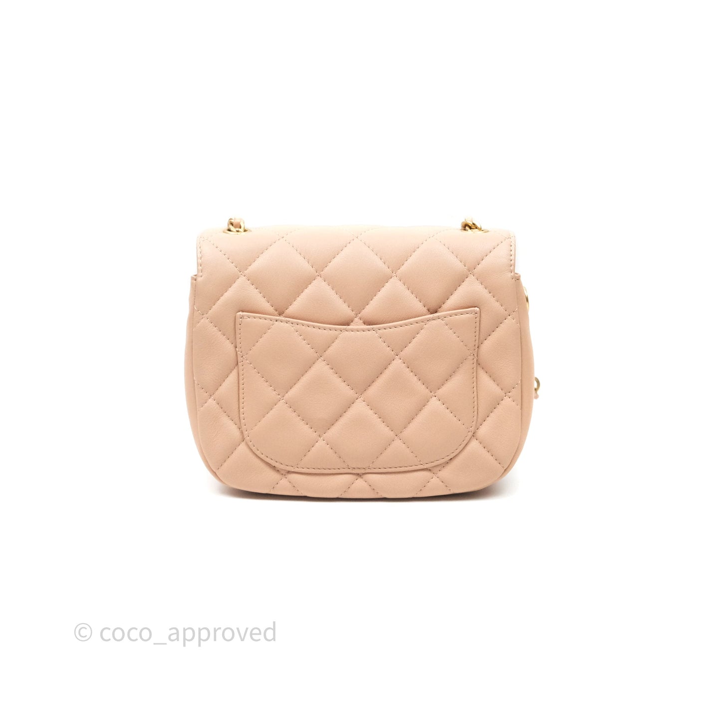 Chanel Messenger Bag Beige Pink Calfskin Aged Gold Hardware