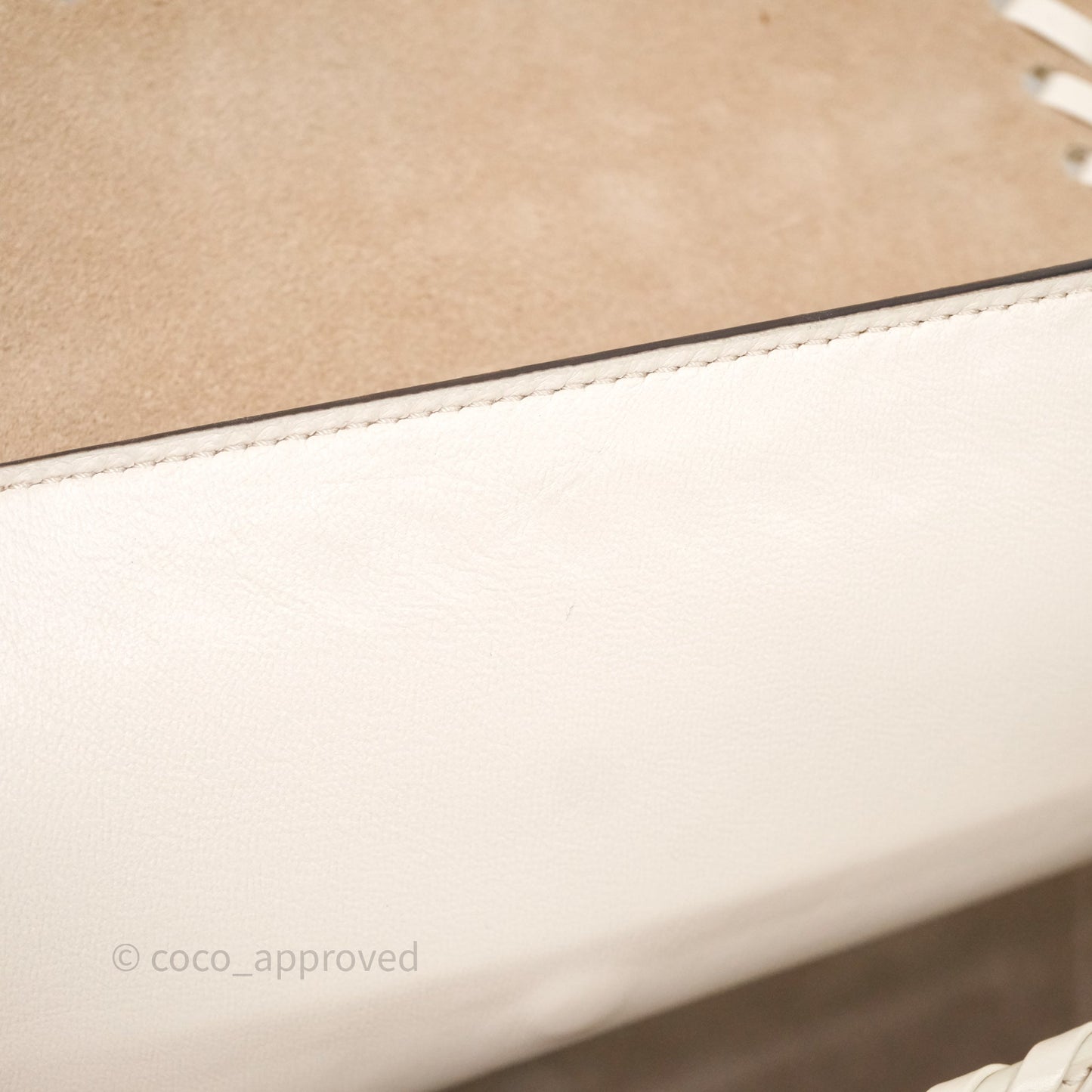 Fendi Braided Leather Baguette Bag Ivory Gold Hardware