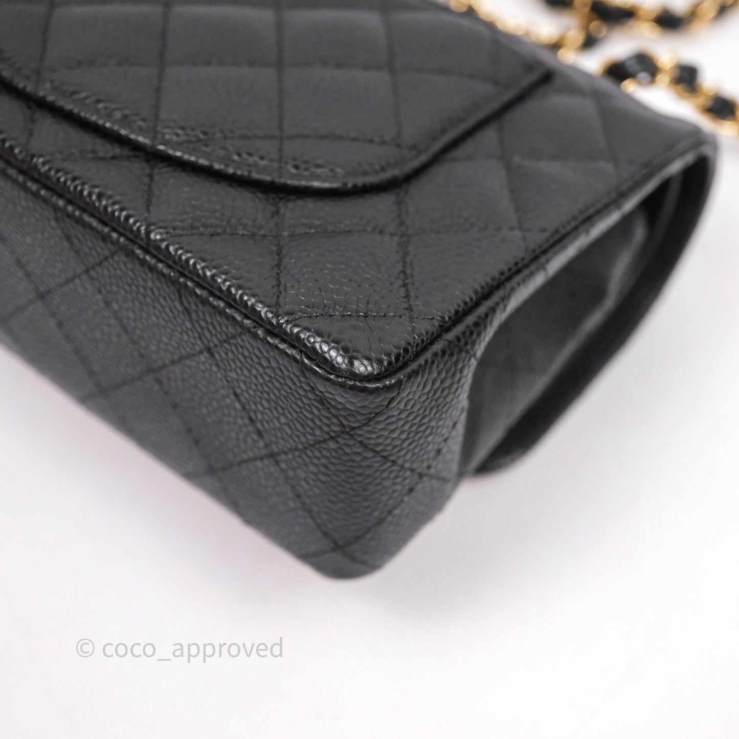 Chanel Small S/M Classic Flap Quilted Black Caviar Gold Hardware