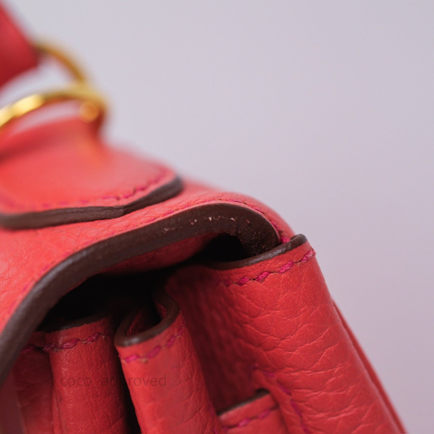 Hermès Kelly 28 Rose Jaipur Retourne Togo Gold Hardware