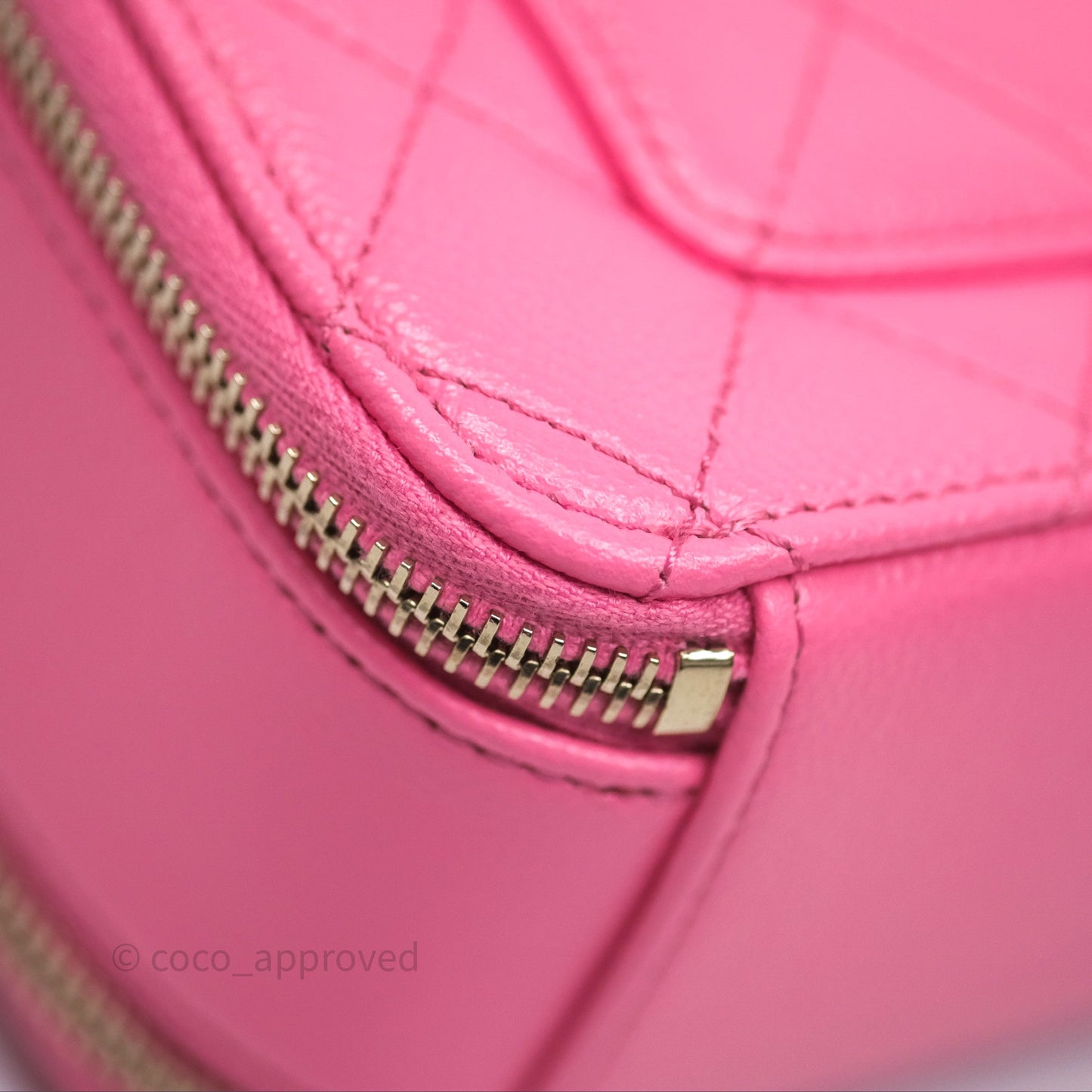 Chanel Quilted Pick Me Up Small Vanity Case Hot Pink Caviar Aged Gold Hardware