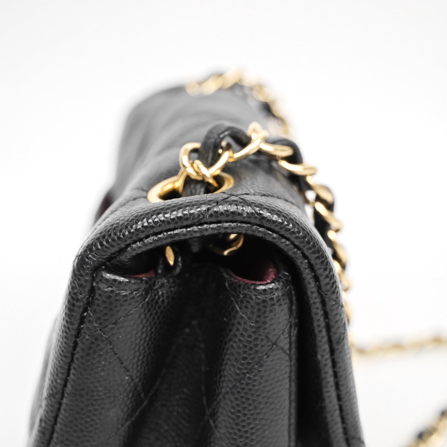 Chanel Mini Square Quilted Black Caviar Gold Hardware
