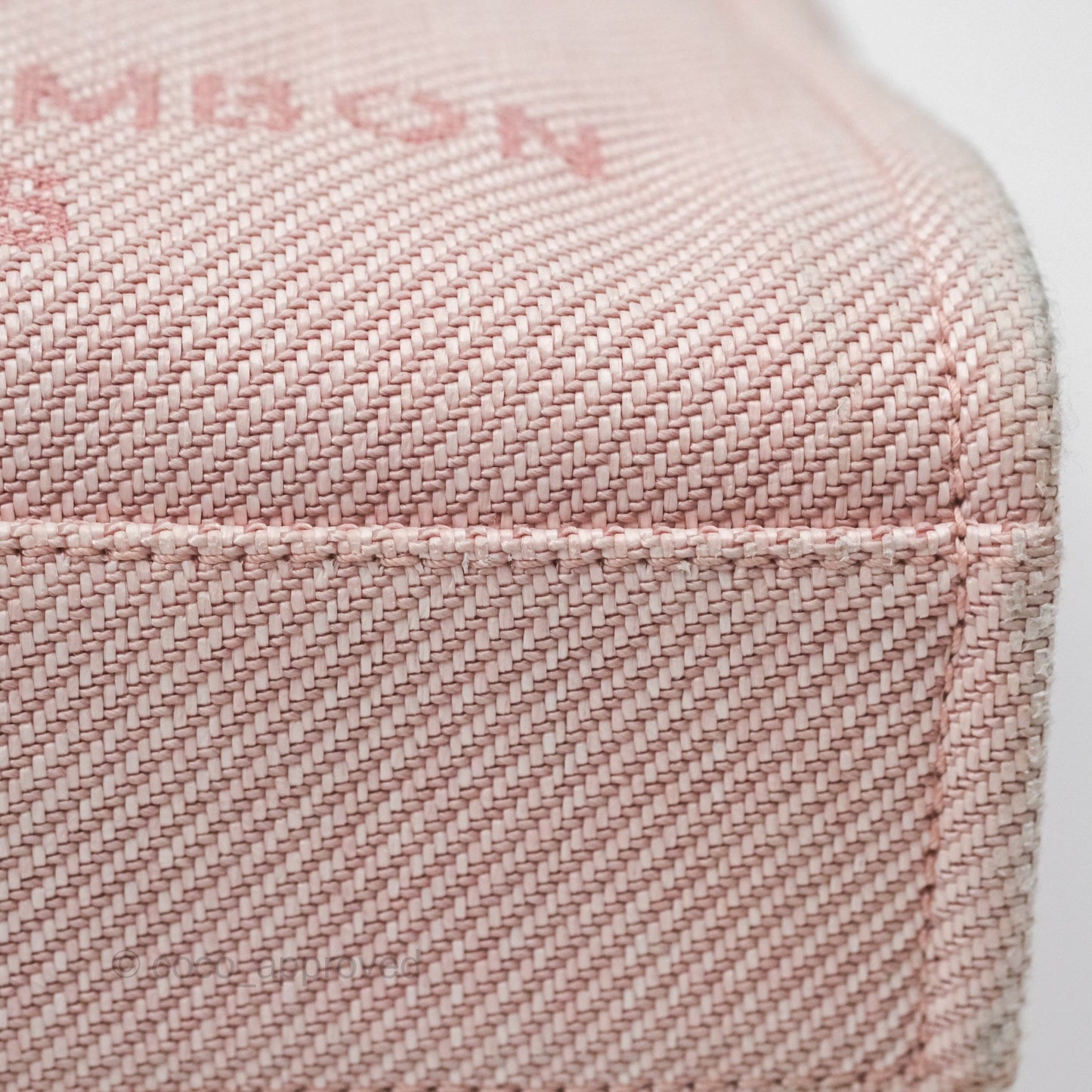 Chanel Small Vertical Deauville Canvas Pink Gold Hardware