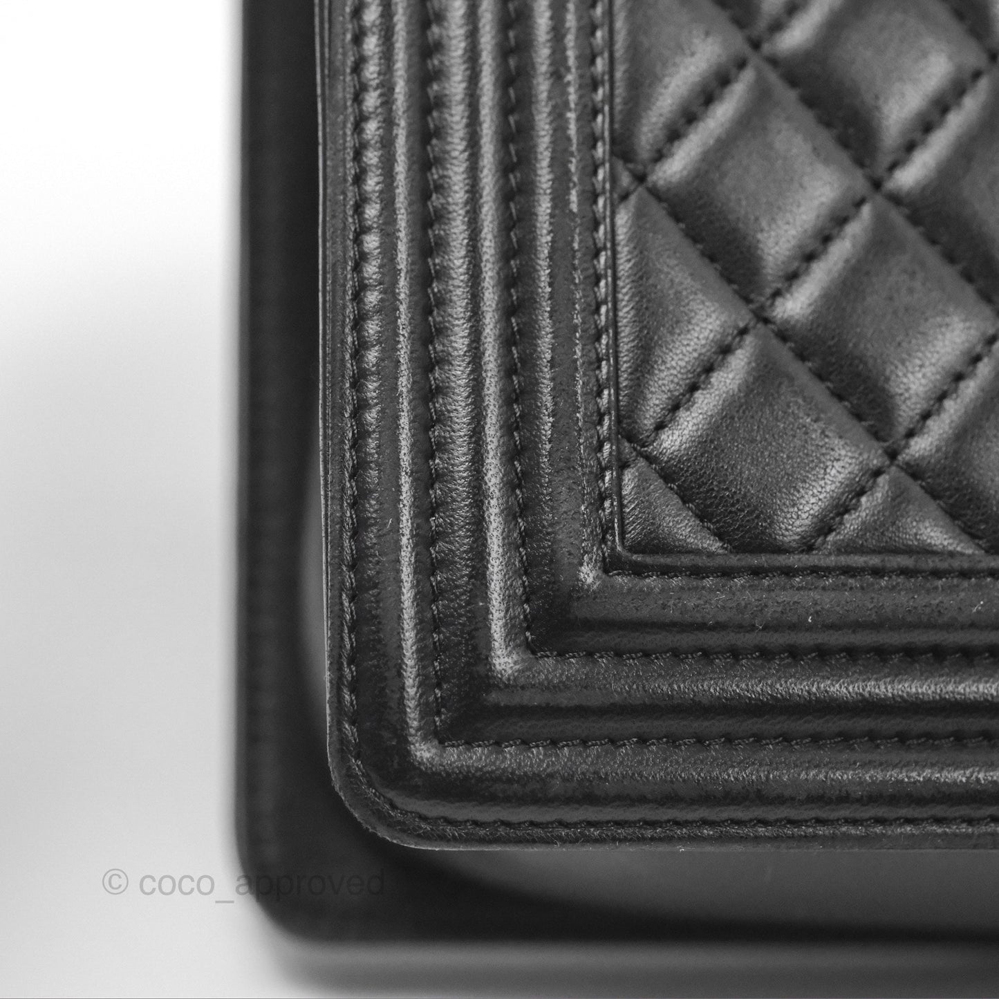 Chanel Quilted Medium Boy Black Calfskin Ruthenium Hardware
