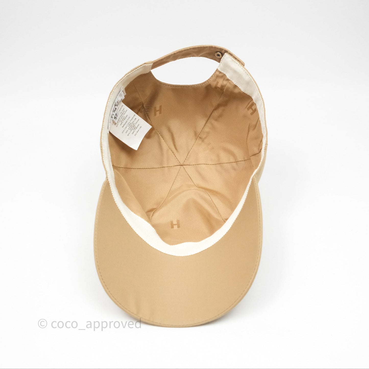 Hermès Serena Eperon D'Or Cap Beige Size 57