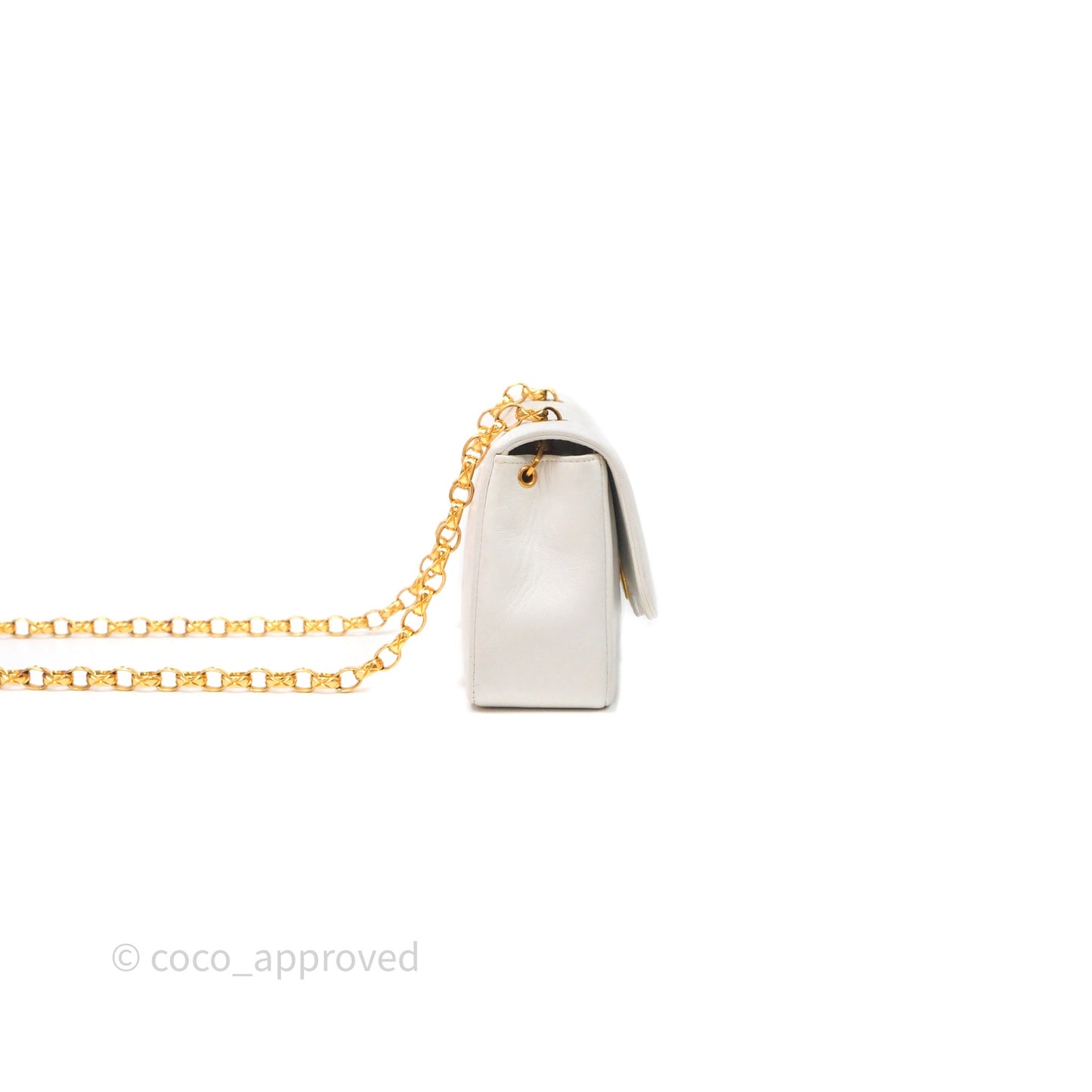 Chanel Vintage Mini Bijoux Chain Flap Bag White Gold Hardware