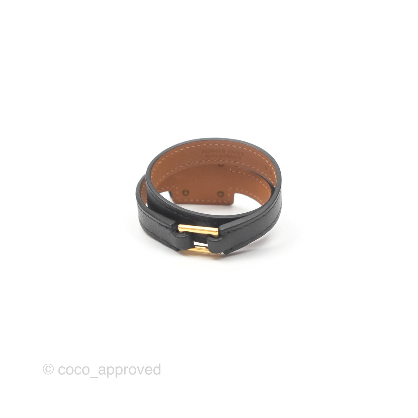 Hermès O'Kelly Bracelet Noir 89 Swift Gold Hardware