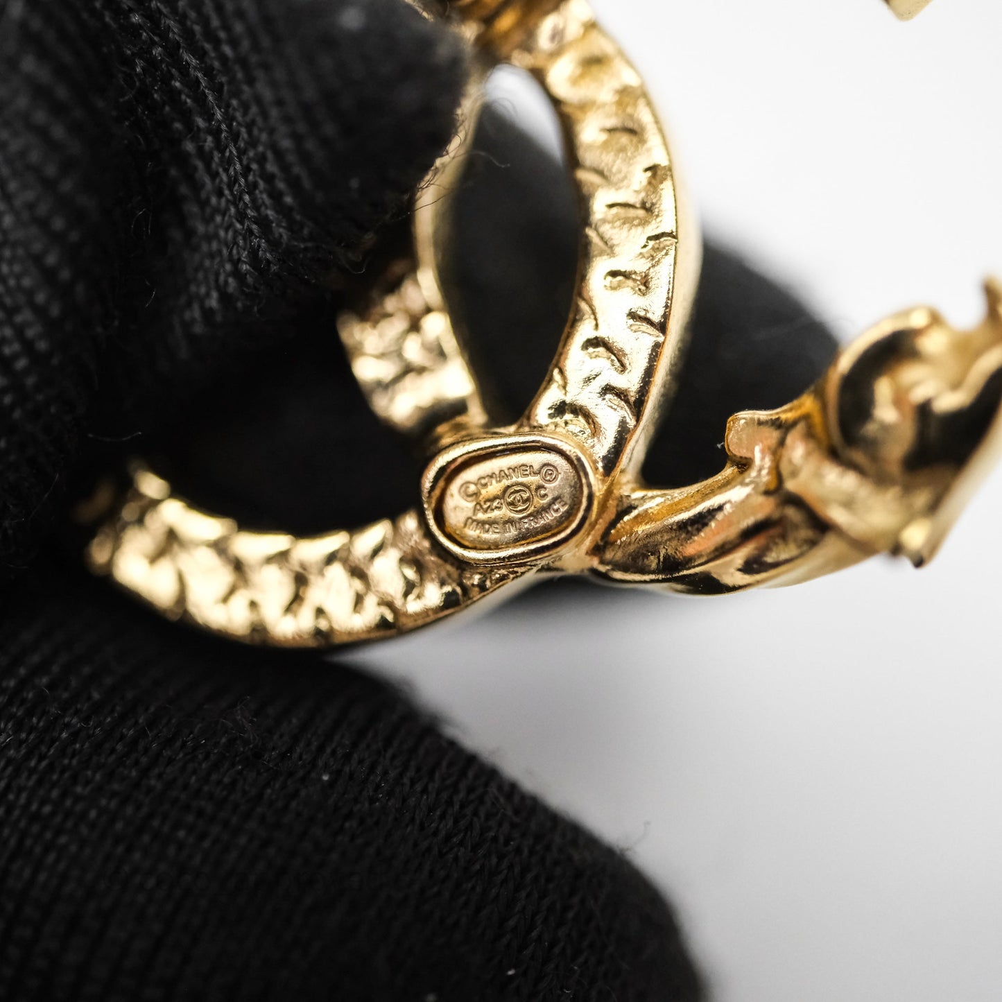 Chanel CC Crystals Earrings Gold Tone 23C