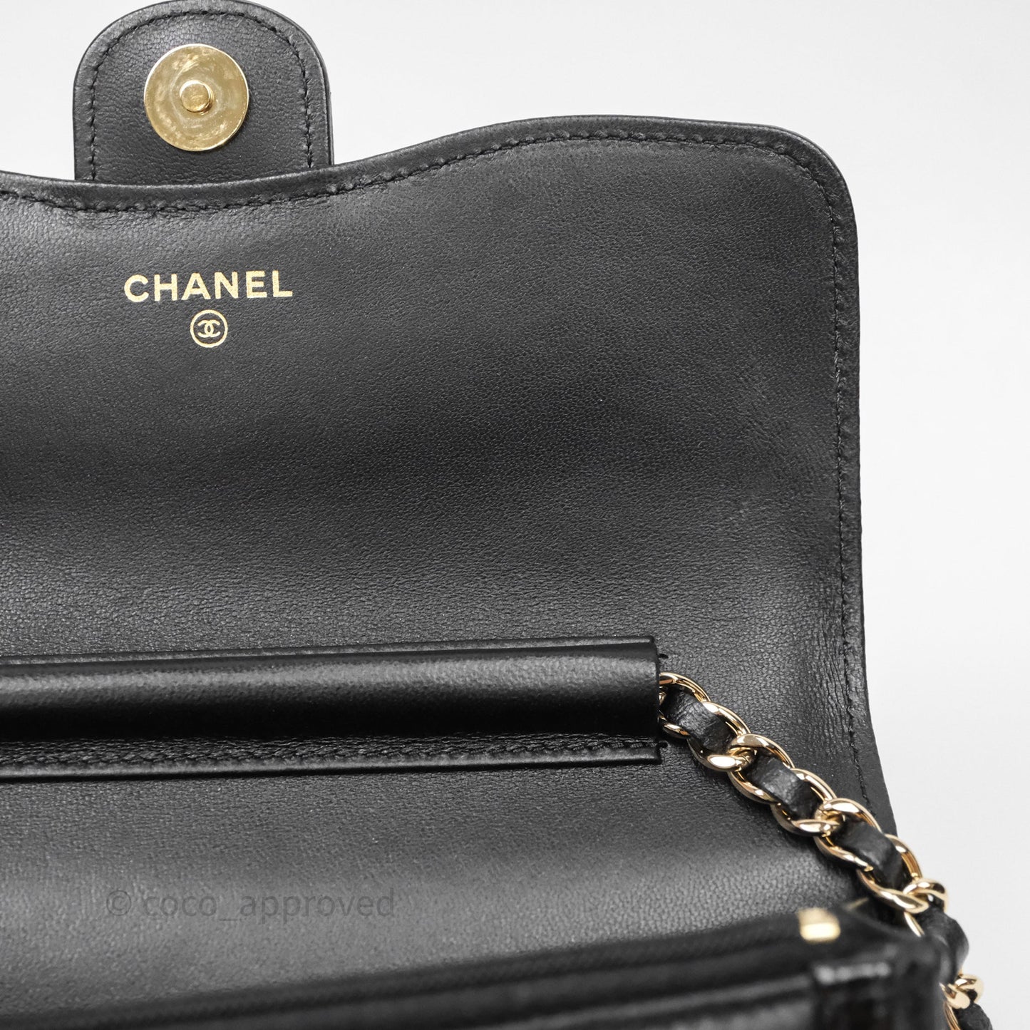 Chanel Mini Flap Bag Black Lambskin Gold Hardware