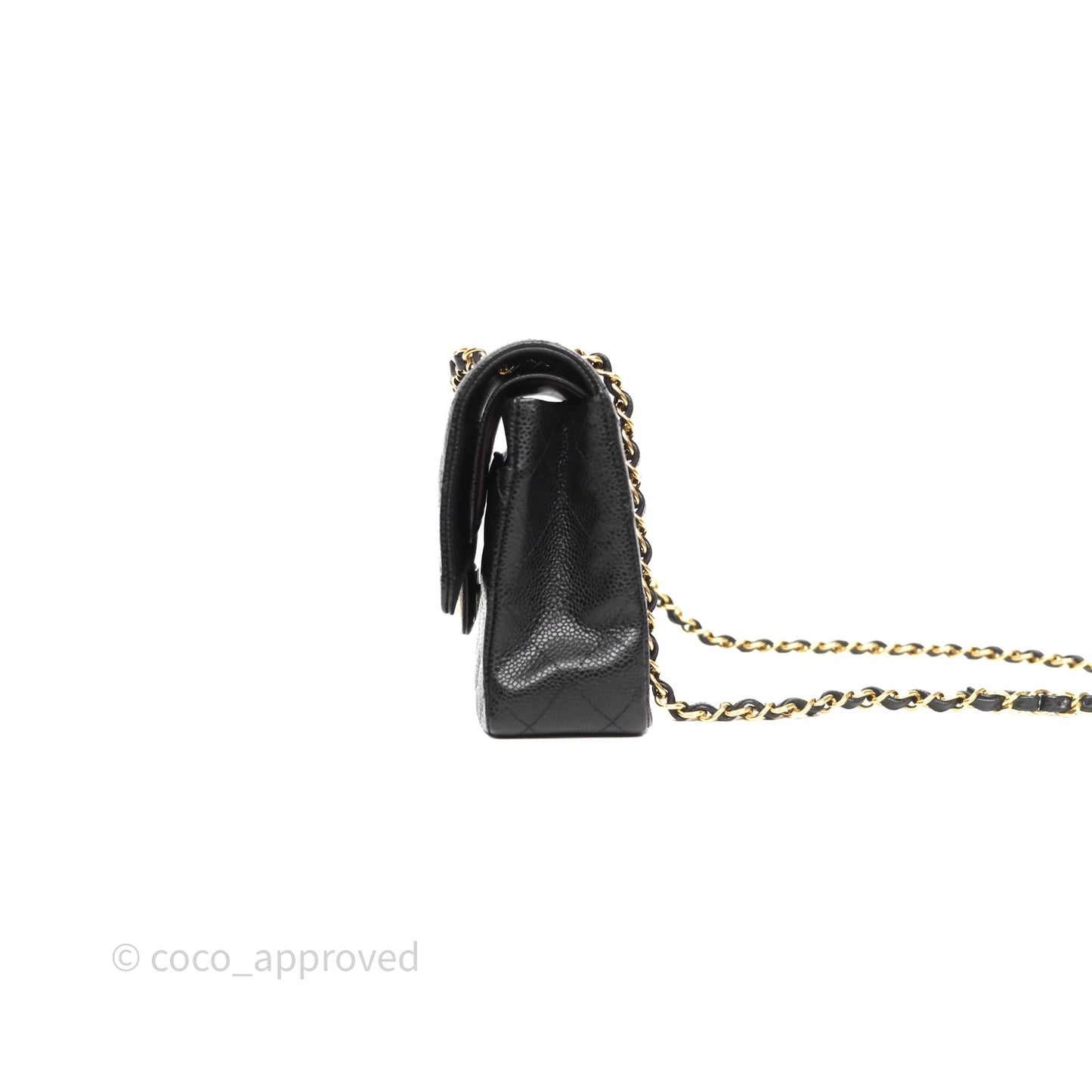 Chanel Classic M/L Medium Flap Quilted Black Caviar Gold Hardware