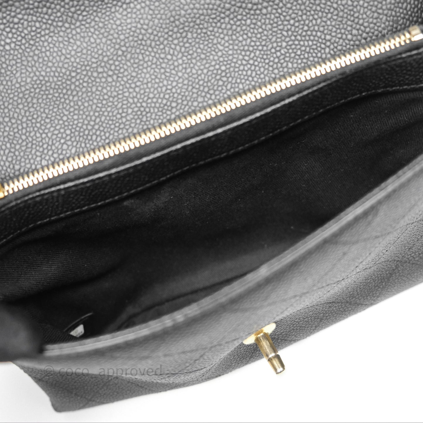 Chanel Small Chic Affinity Grained Calfskin Black Aged Gold Hardware