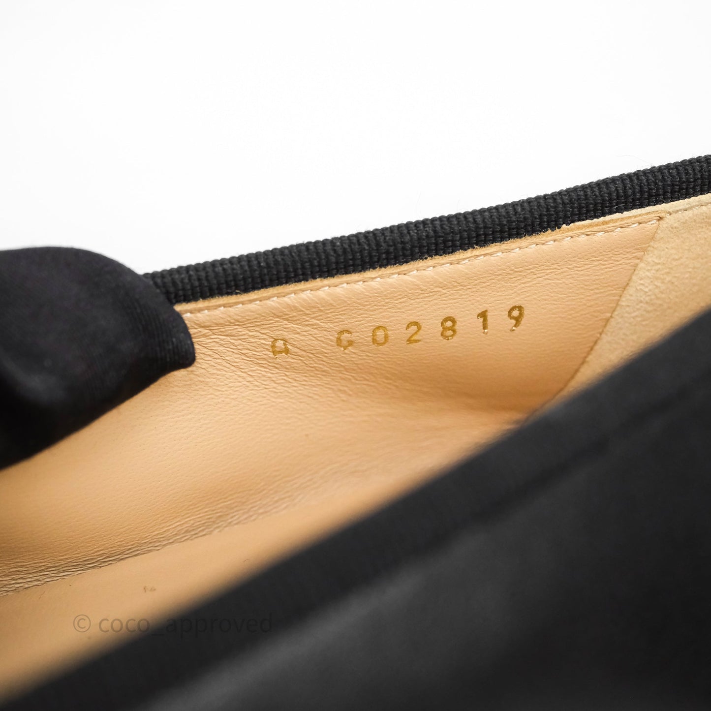 Chanel Calfskin Black Patent Cap-Toe Ballet Flats Size 37