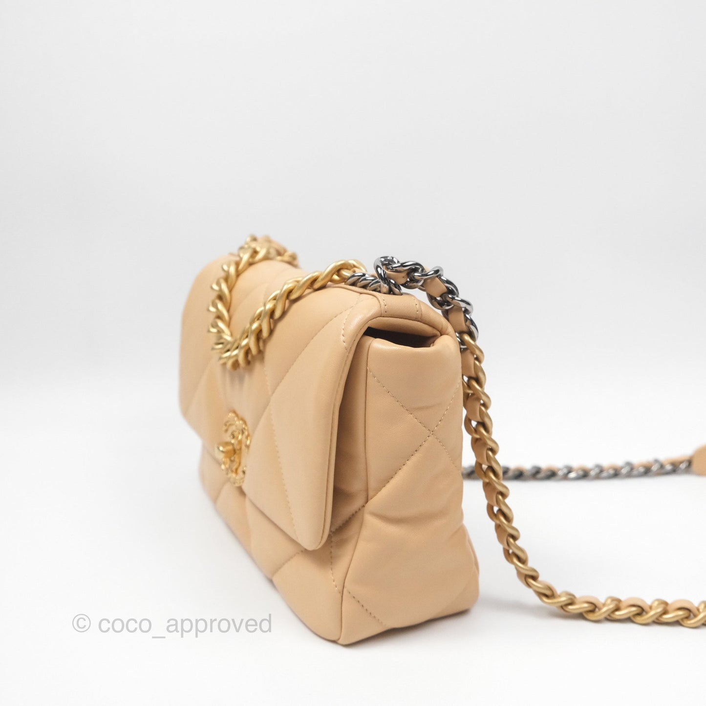 Chanel 19 Small Beige Mixed Hardware