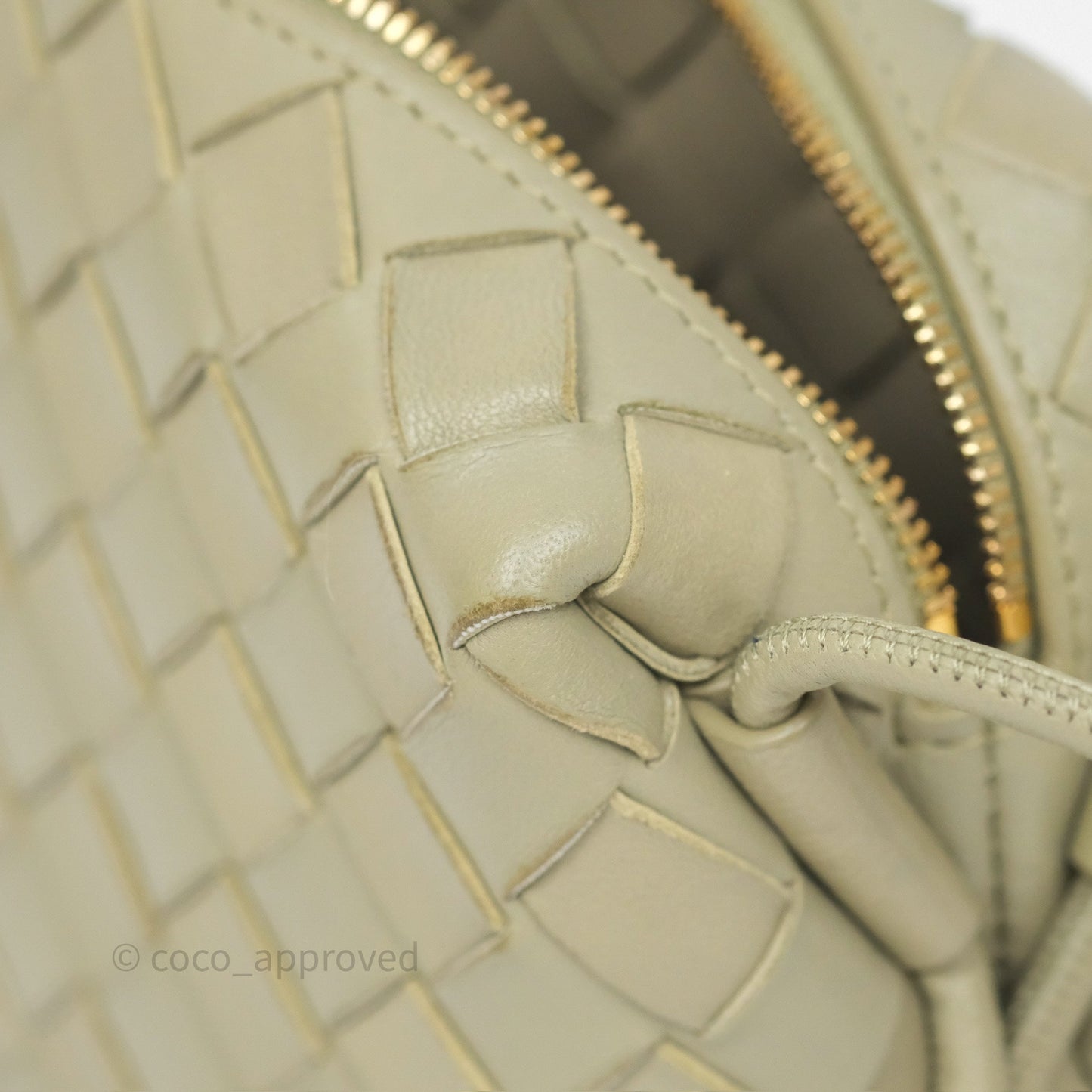 Bottega Veneta Loop Camera Bag Intrecciato Lambskin Travertine