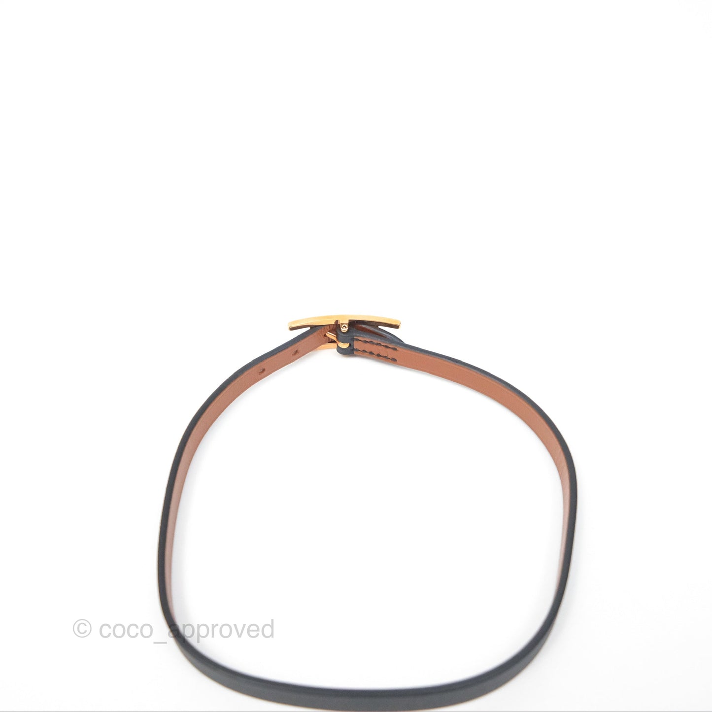 Hermès Behapi Double Tour Bracelet in Noir Swift Rose Gold Hardware