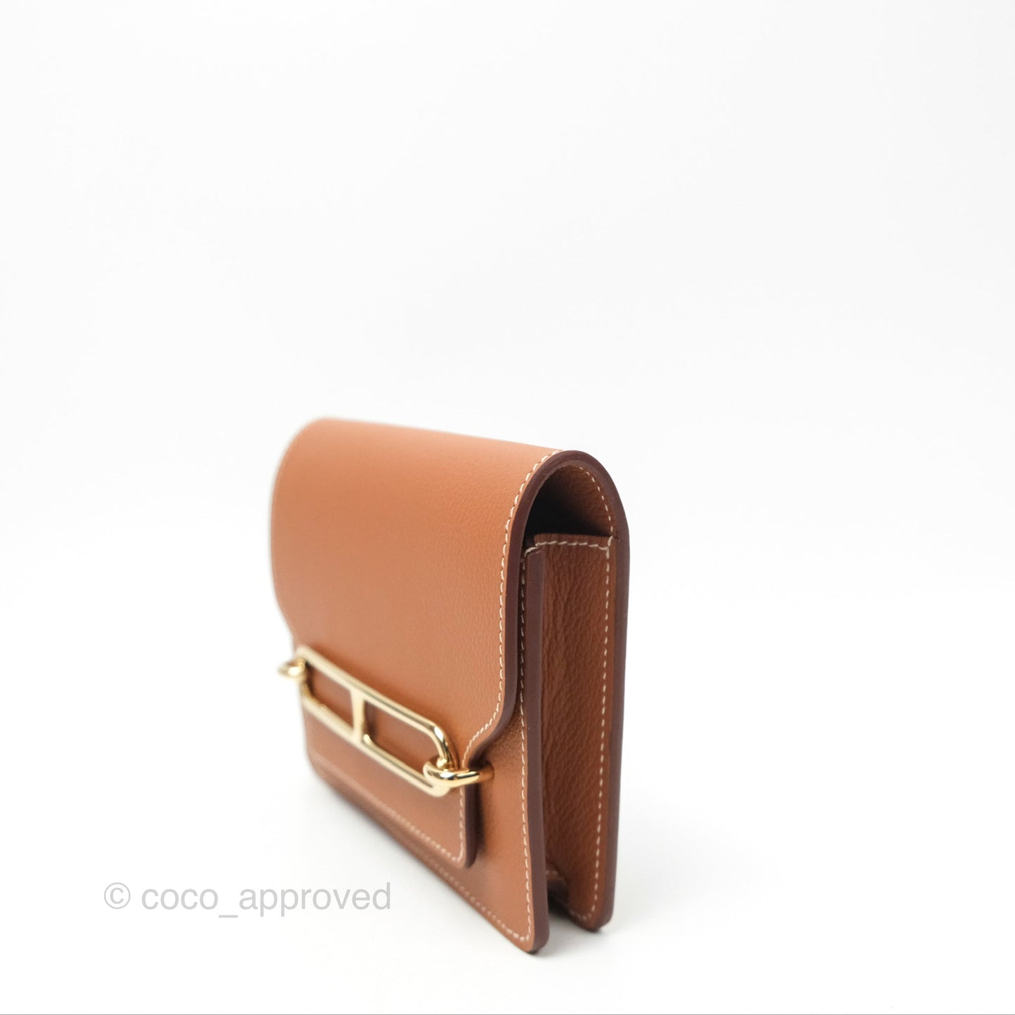 Hermès Roulis Slim Wallet Gold Evercolor Gold Hardware