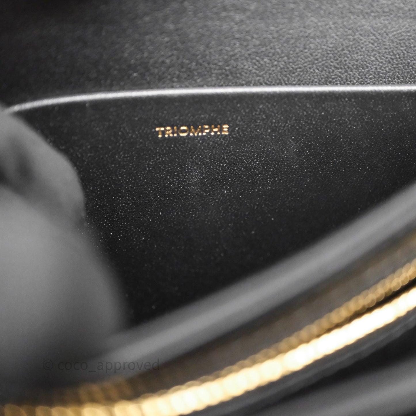 Celine Teen Triomphe Bag Black Shiny Calfskin Gold Hardware