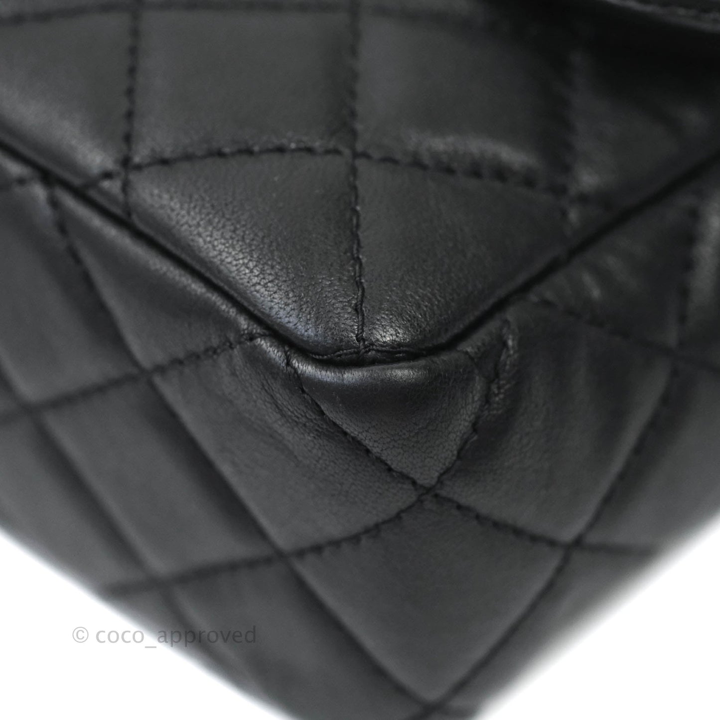 Chanel Quilted Calfskin Black Flap Bag Silver Hardware