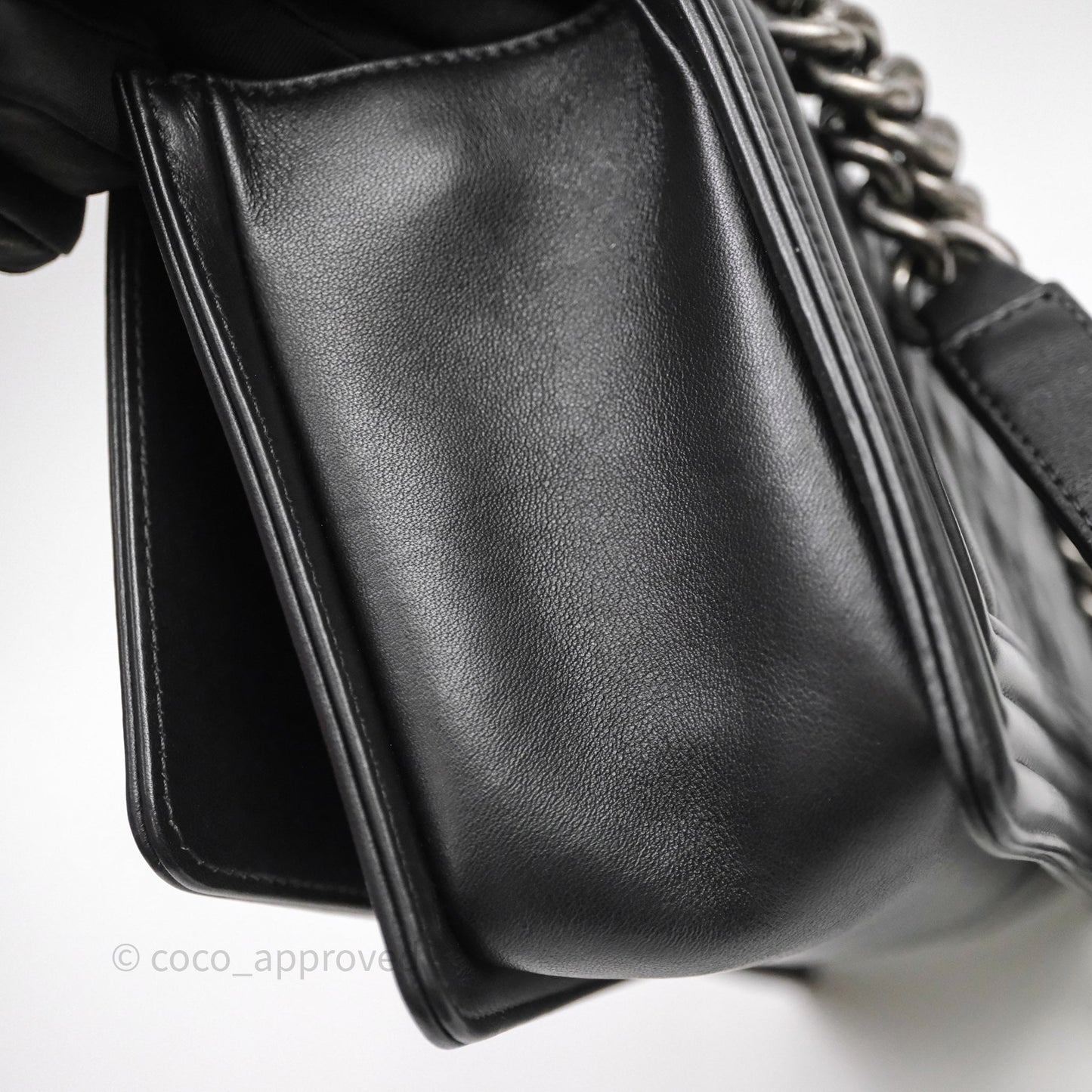 Chanel Medium Boy Quilted Black Lambskin Ruthenium Hardware