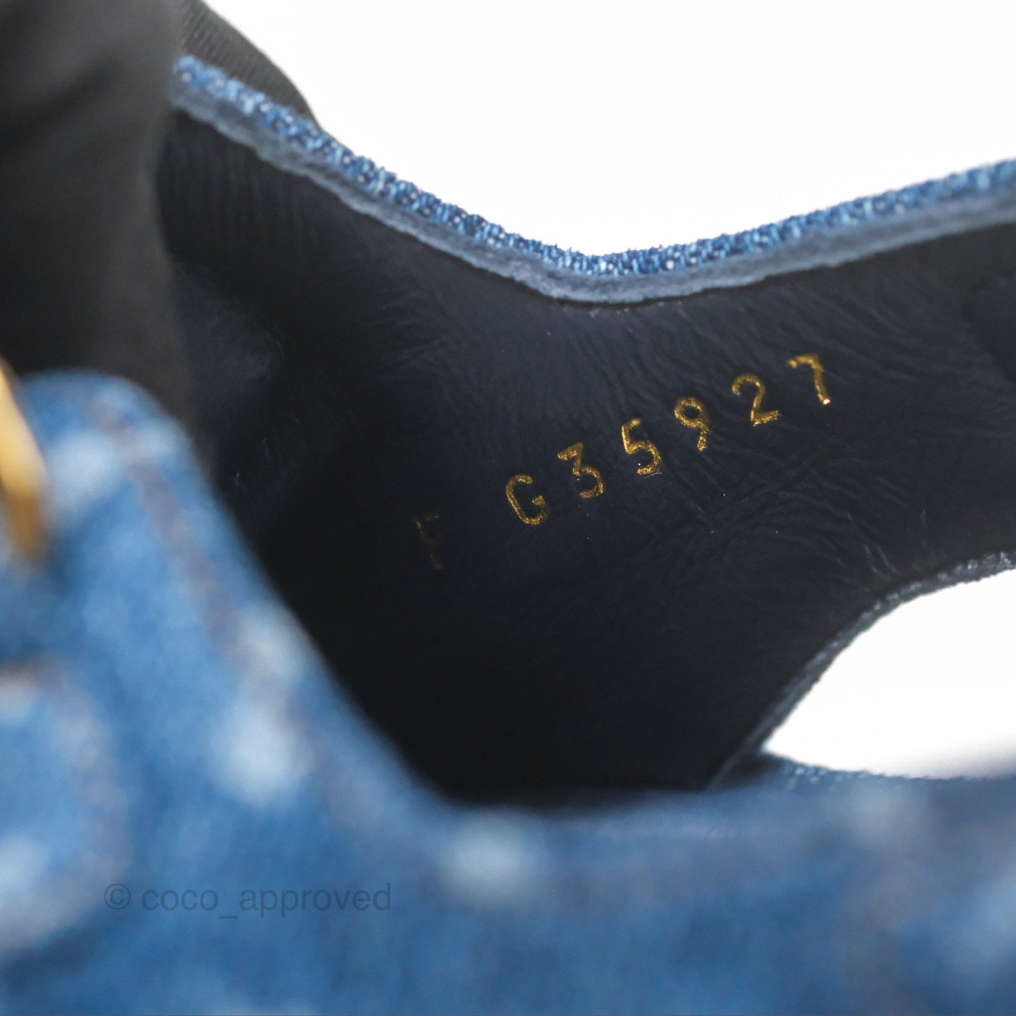 Chanel CC Dots Dad Sandals Denim Blue 23P Size 36.5