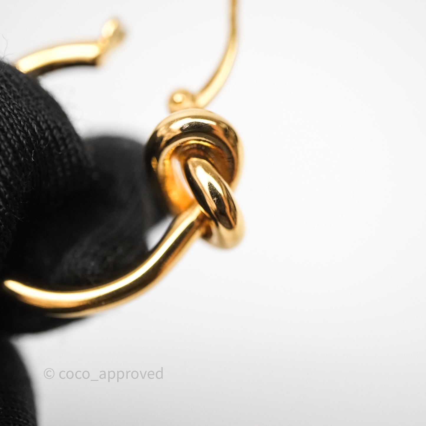 Celine Knot Hoop Earrings Gold Tone