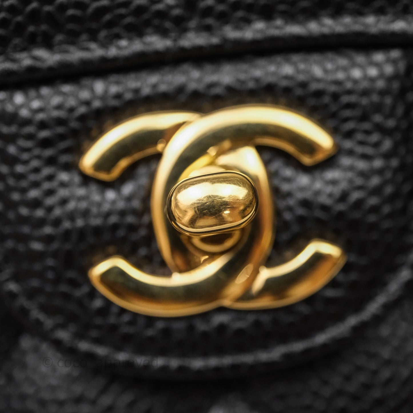Chanel Classic M/L Medium Flap Quilted Black Caviar Gold Hardware