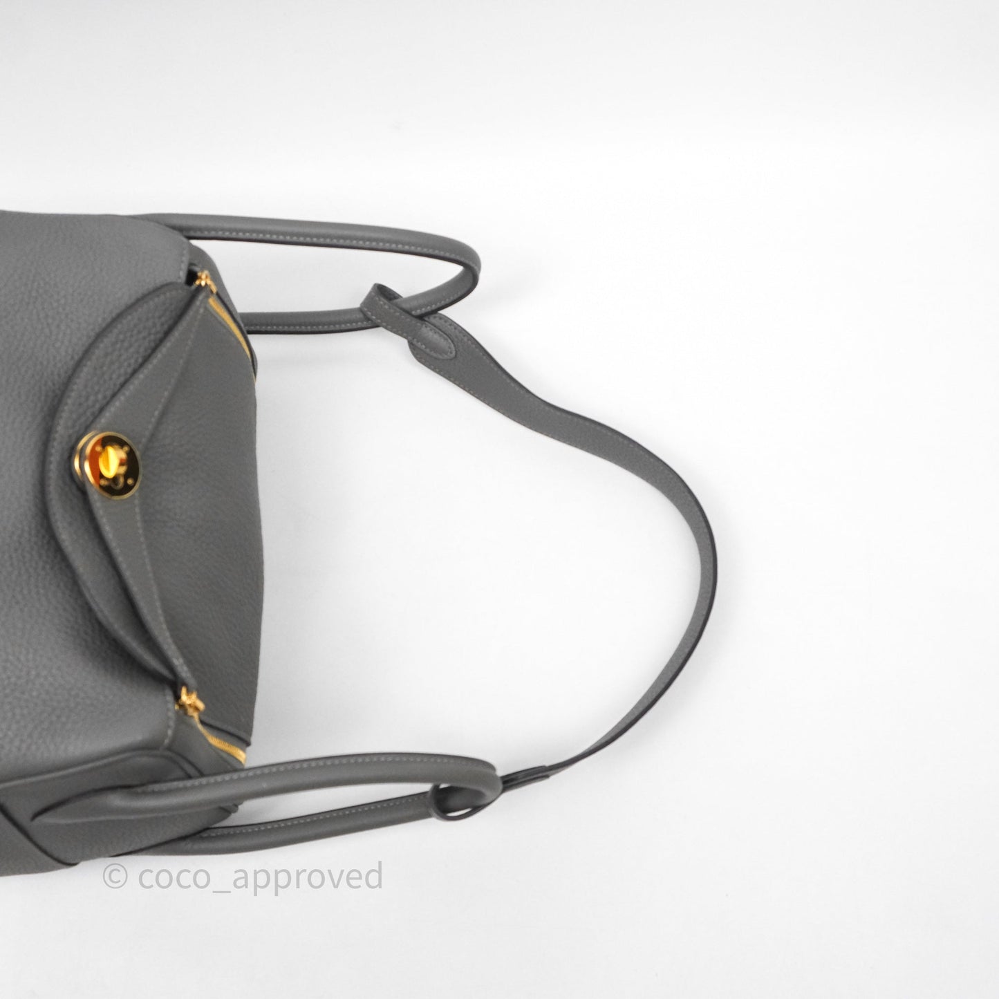 Hermès Lindy 26 Taurillion Clemence Gris Meyer 0L Gold Hardware