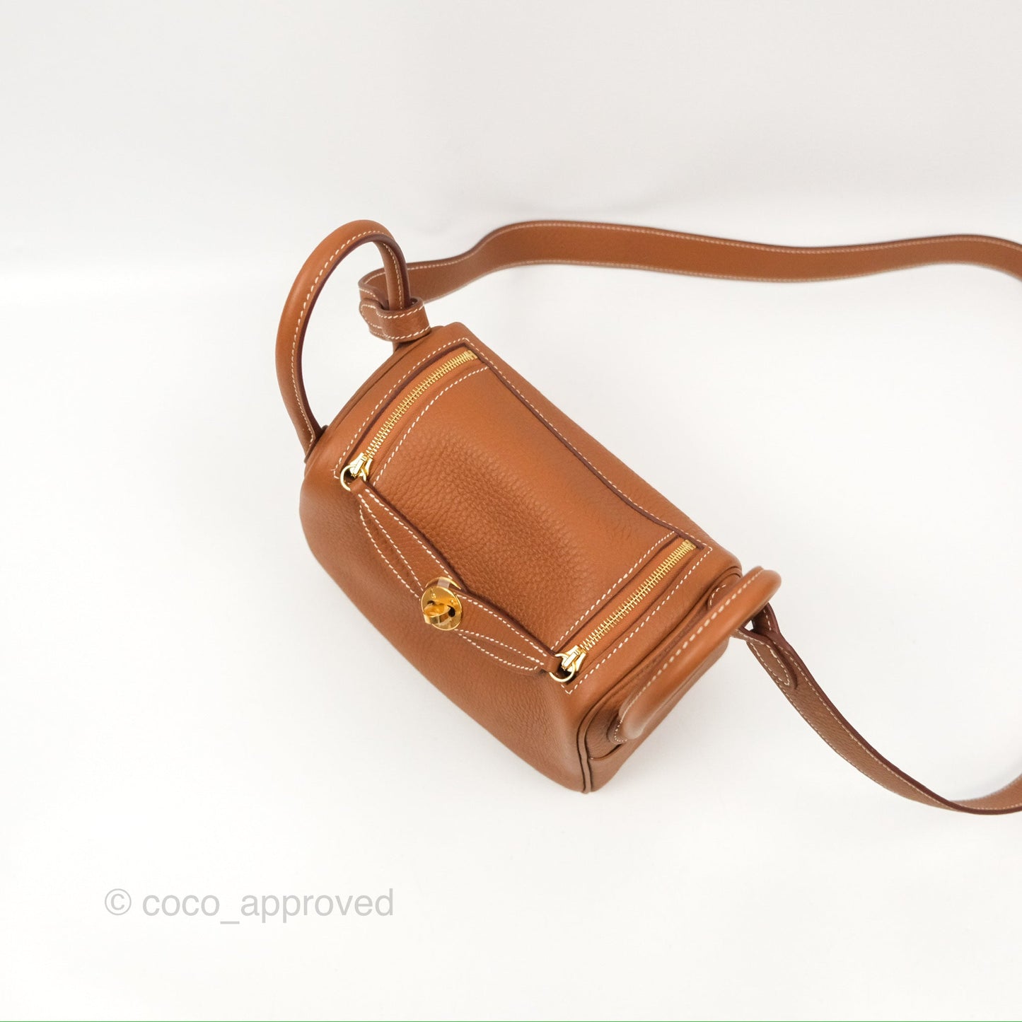 Hermès Mini Lindy 20 Gold Clemence Gold Hardware